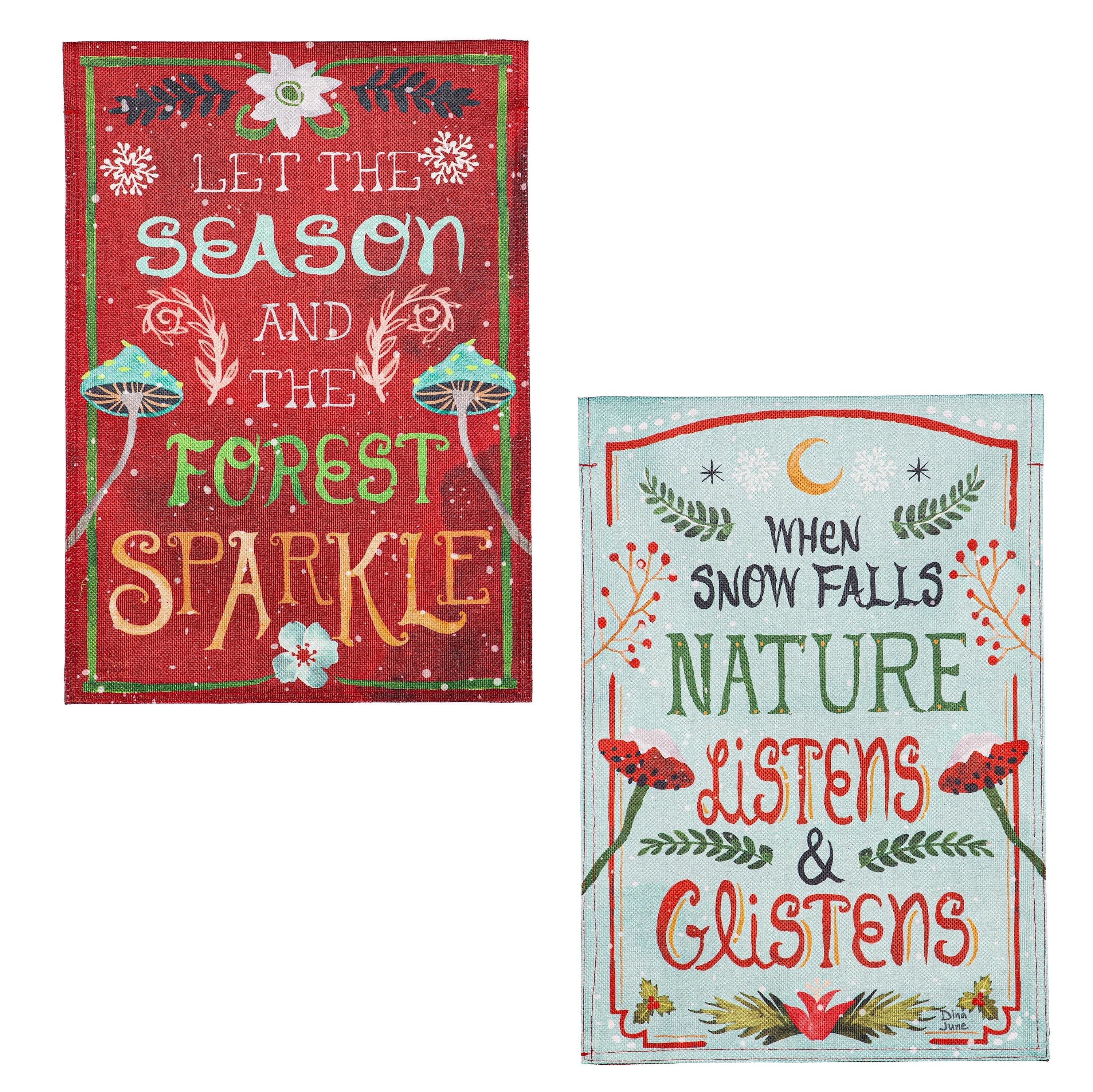 Santa's Forest of Wonder Reversible Burlap Garden Flag - Sports Gifts, Sports Memorabilia, Sports Collectibles, Fan Shop