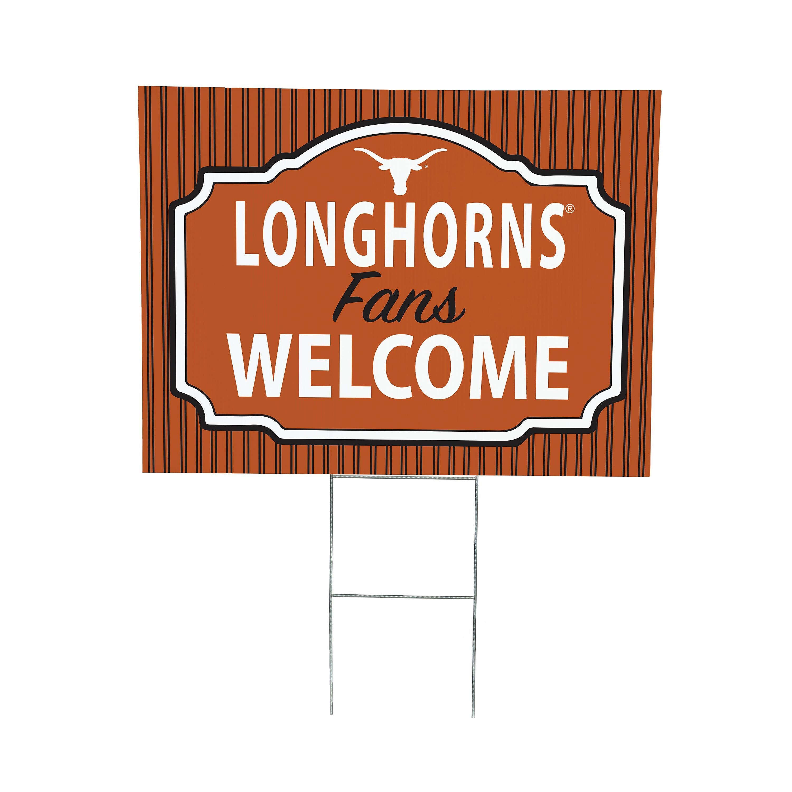 University of Texas Coroplast Yard Sign, "Fans Welcome"