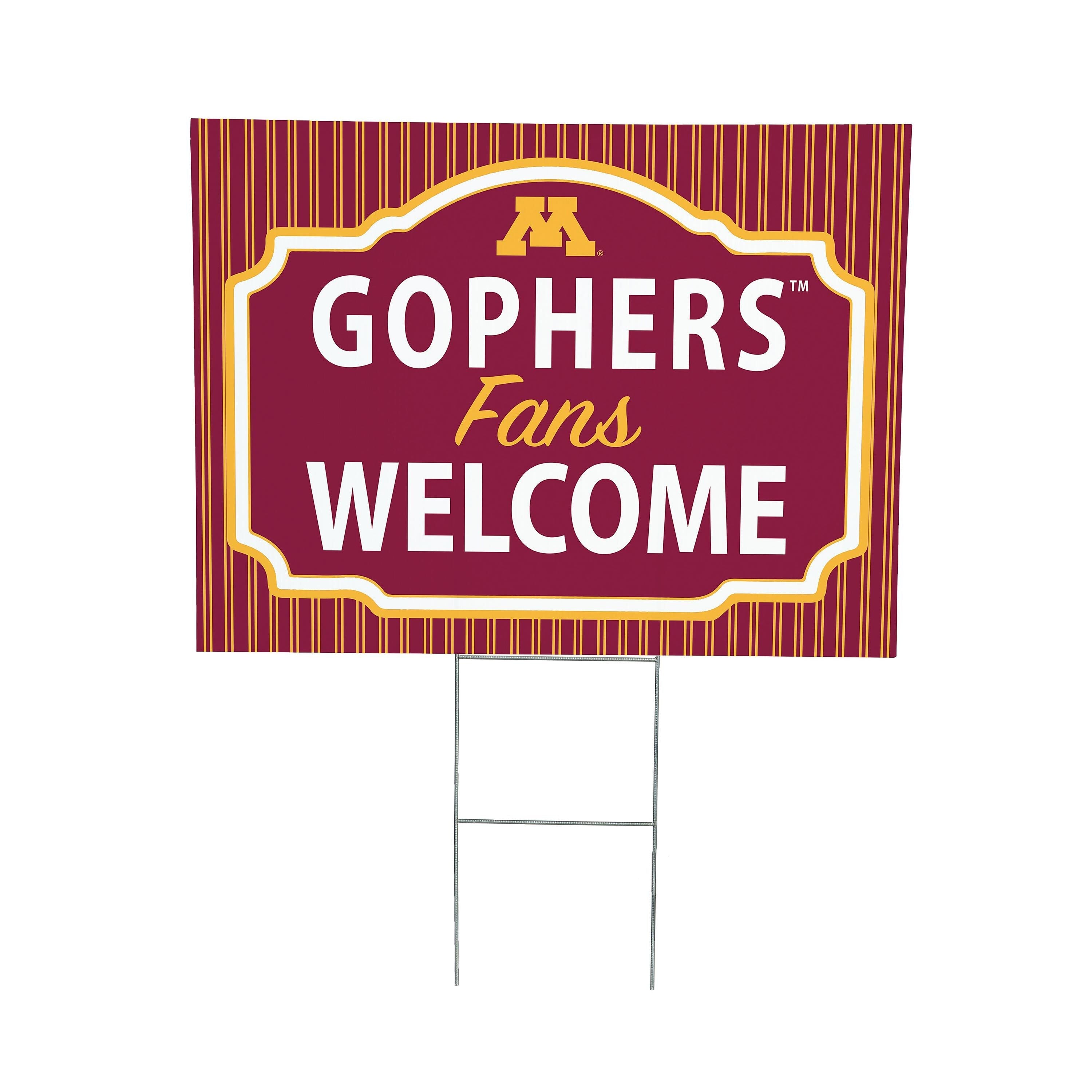 University of Minnesota Coroplast Yard Sign, "Fans Welcome"