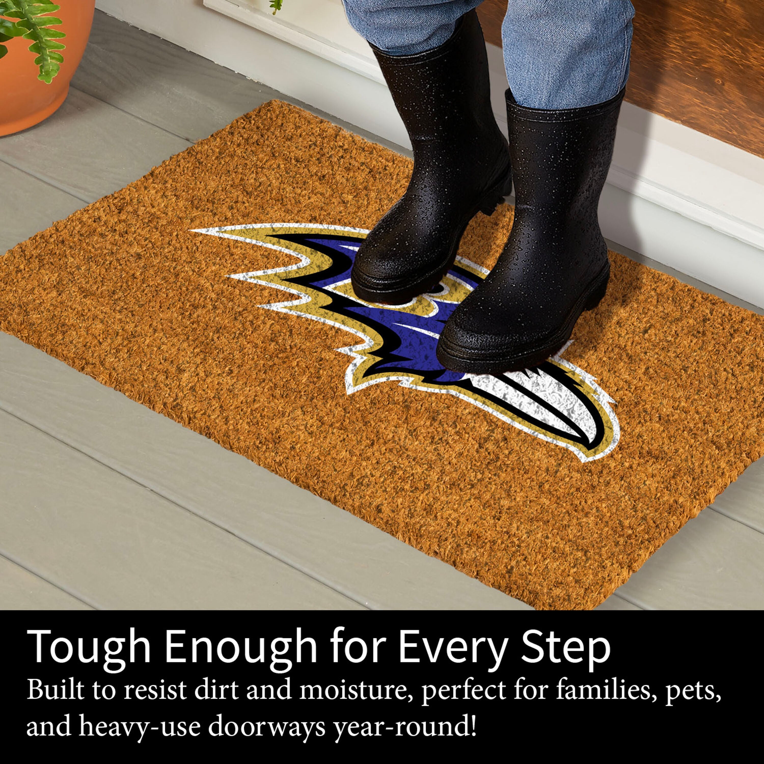 Coir Mat, 16"x28", Baltimore Ravens - Sports Gifts, Sports Memorabilia, Sports Collectibles, Fan Shop