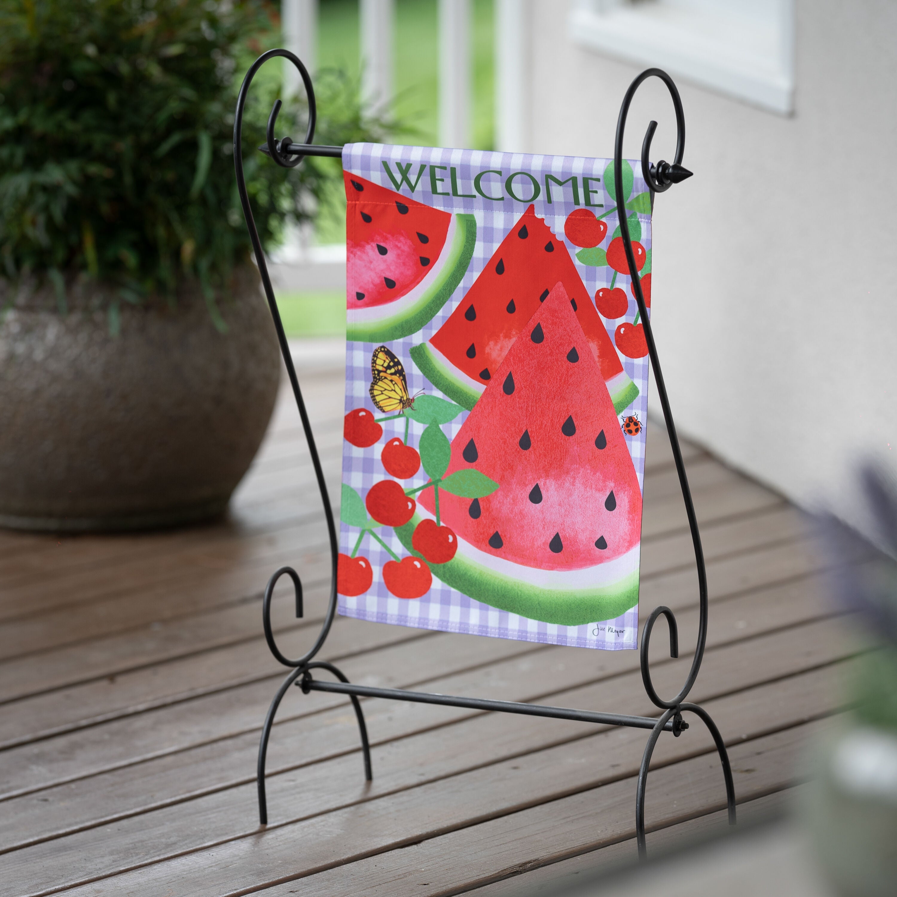 Watermelon Suede Garden Flag - Sports Gifts, Sports Memorabilia, Sports Collectibles, Fan Shop