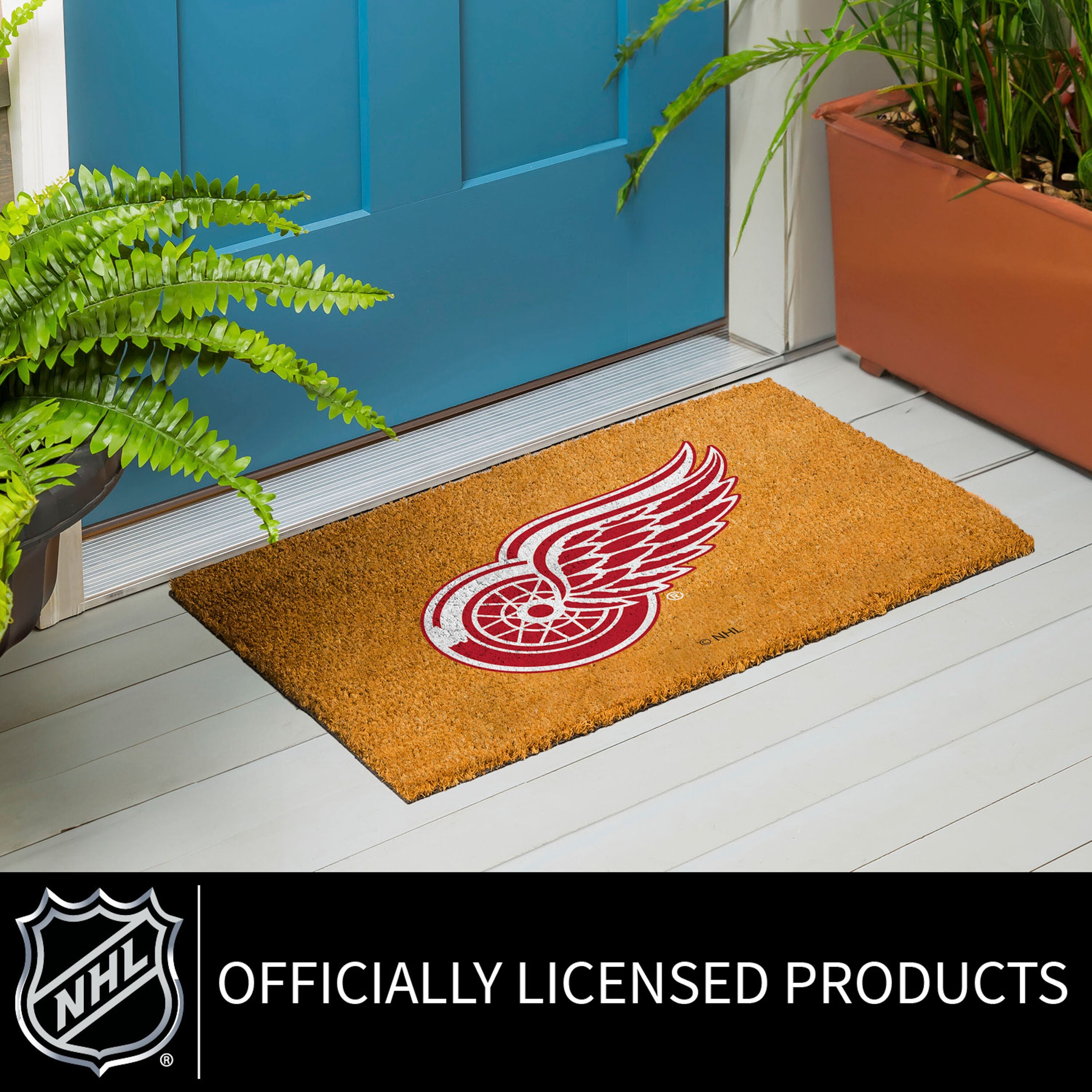 Coir Mat, 16"x28", Detroit Red Wings - Sports Gifts, Sports Memorabilia, Sports Collectibles, Fan Shop