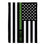 Military Thin Green Line Garden Suede Flag