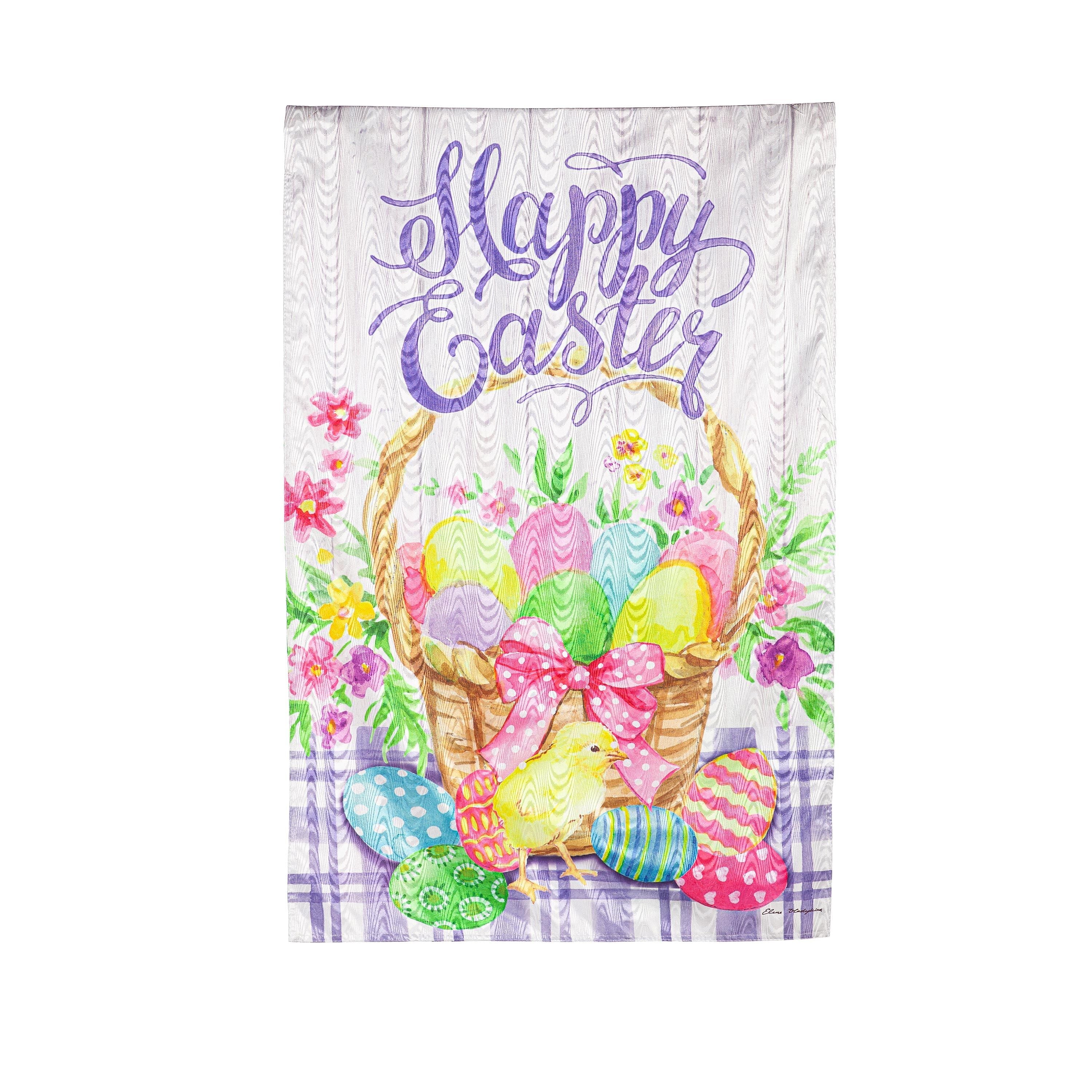 Easter Egg Basket Moire House Flag - Sports Gifts, Sports Memorabilia, Sports Collectibles, Fan Shop