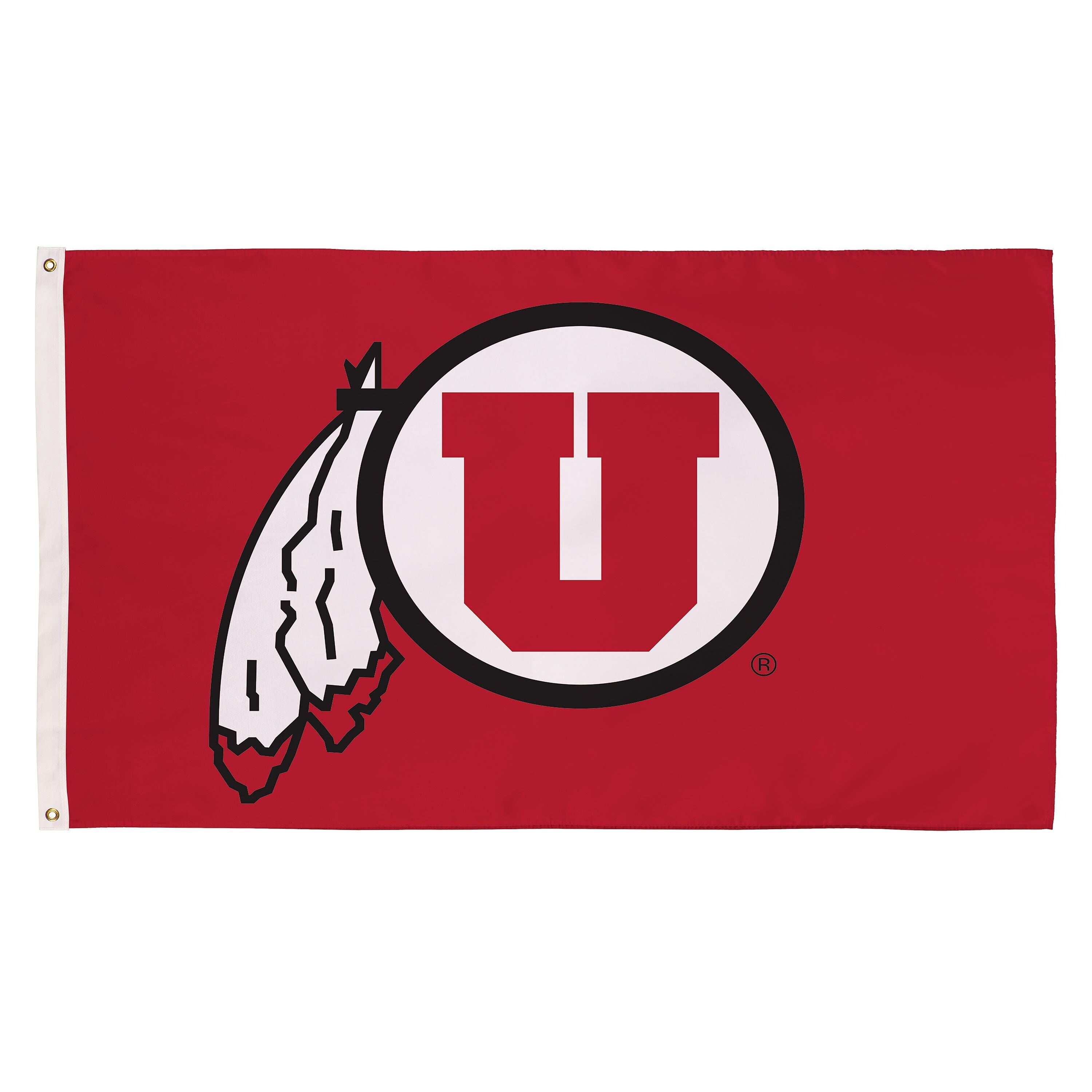 University of Utah Single Sided Flag w/ 2 Grommets, 3'x5' - Sports Gifts, Sports Memorabilia, Sports Collectibles, Fan Shop
