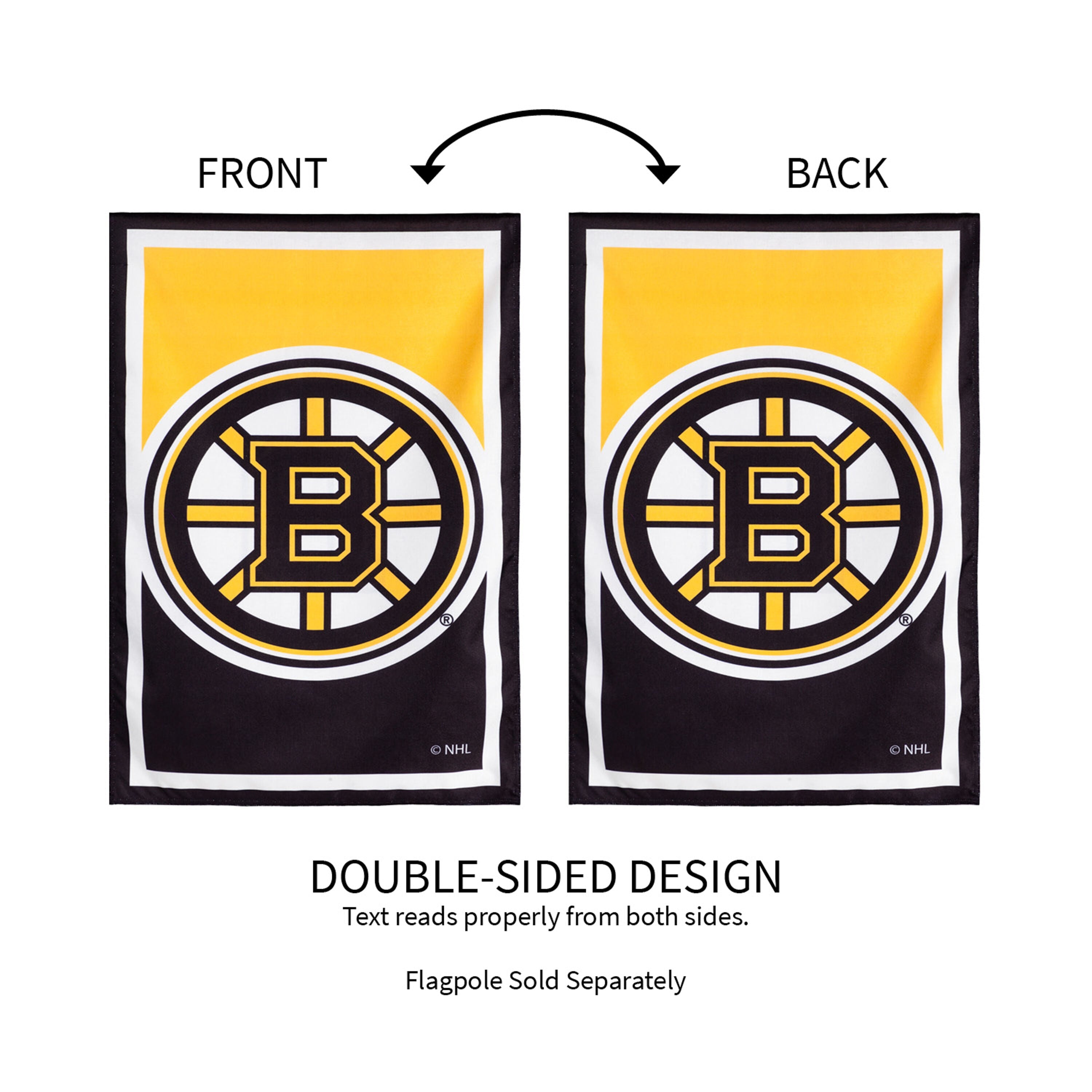 NHL Hockey Burlap House Flag, Boston Bruins - Sports Gifts, Sports Memorabilia, Sports Collectibles, Fan Shop