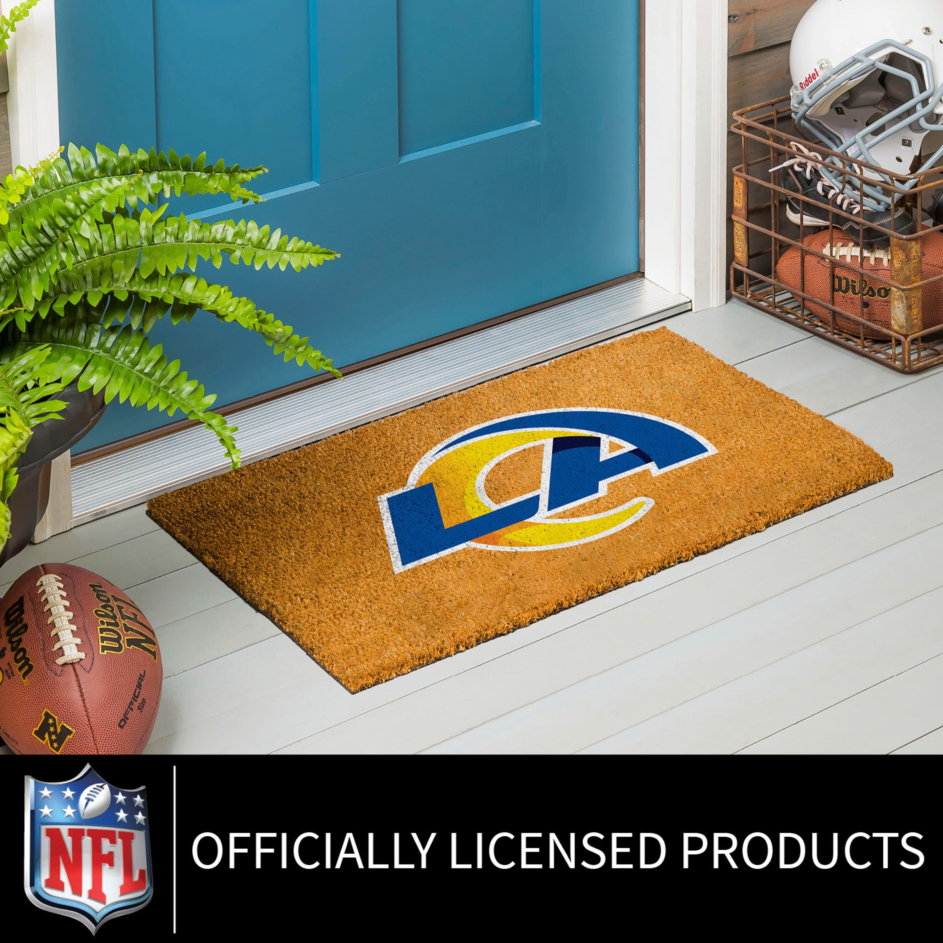 Coir Mat, 16"x28", Los Angeles Rams