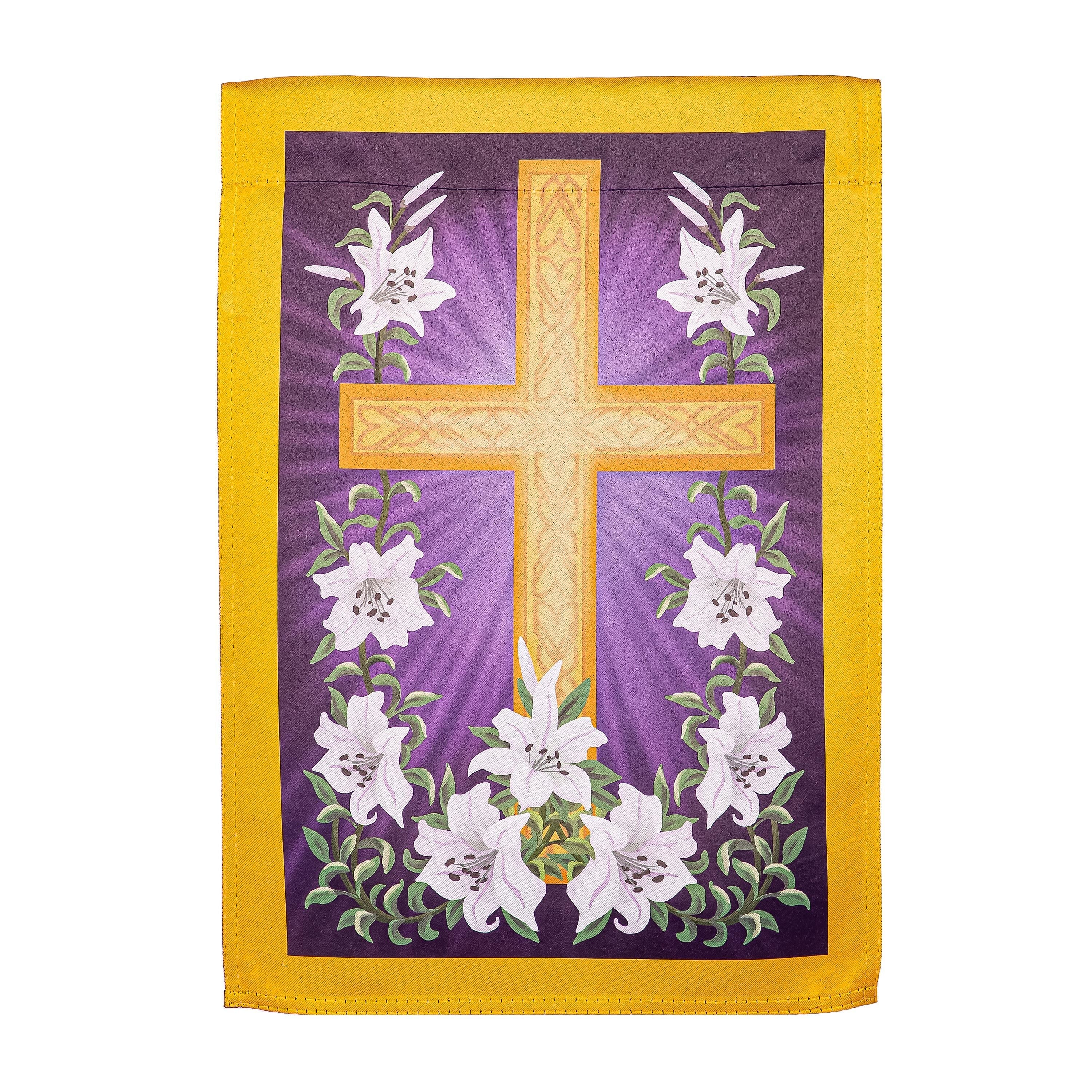 Easter Lilies Suede Garden Flag - Sports Gifts, Sports Memorabilia, Sports Collectibles, Fan Shop
