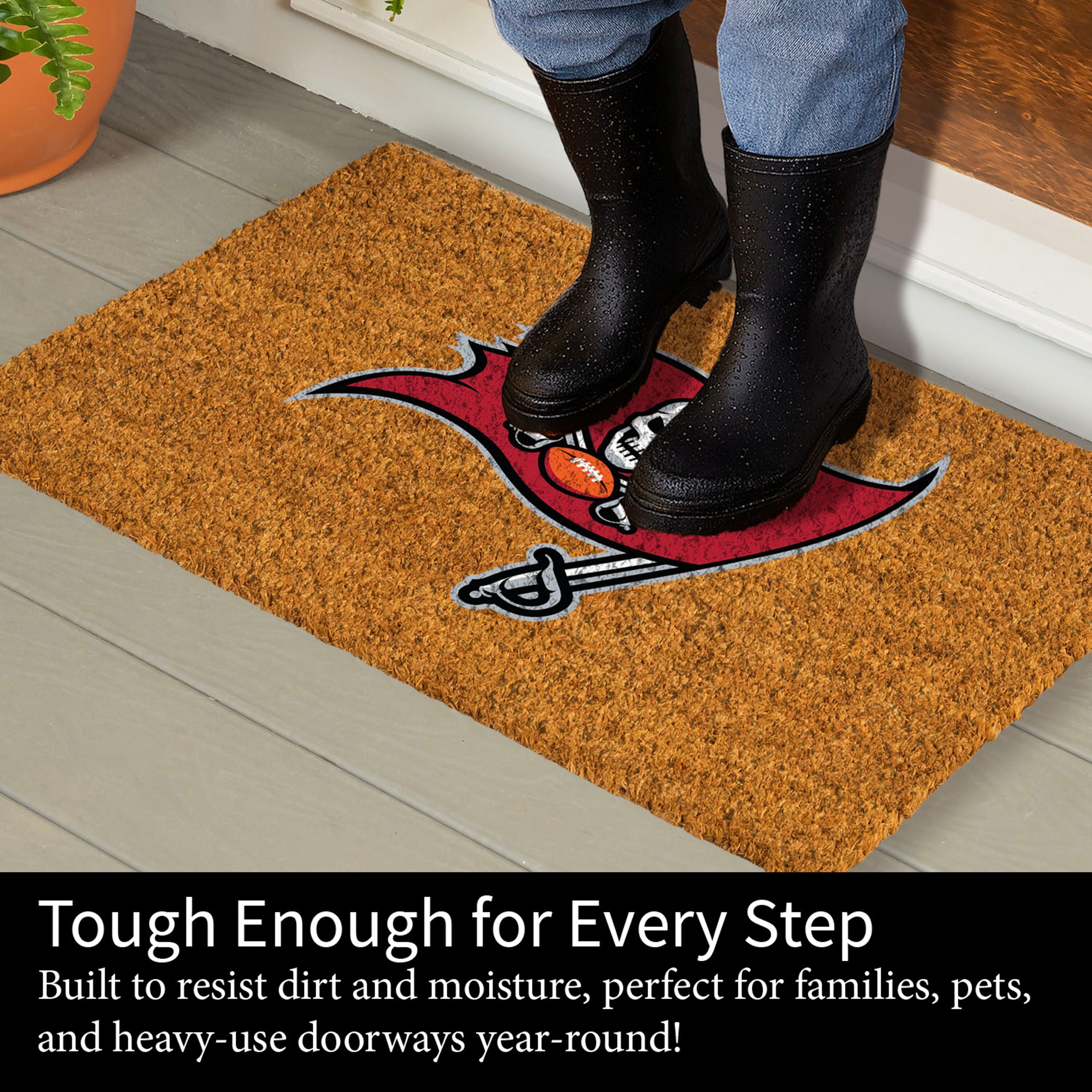 Coir Mat, 16"x28", Tampa Bay Buccaneers - Sports Gifts, Sports Memorabilia, Sports Collectibles, Fan Shop