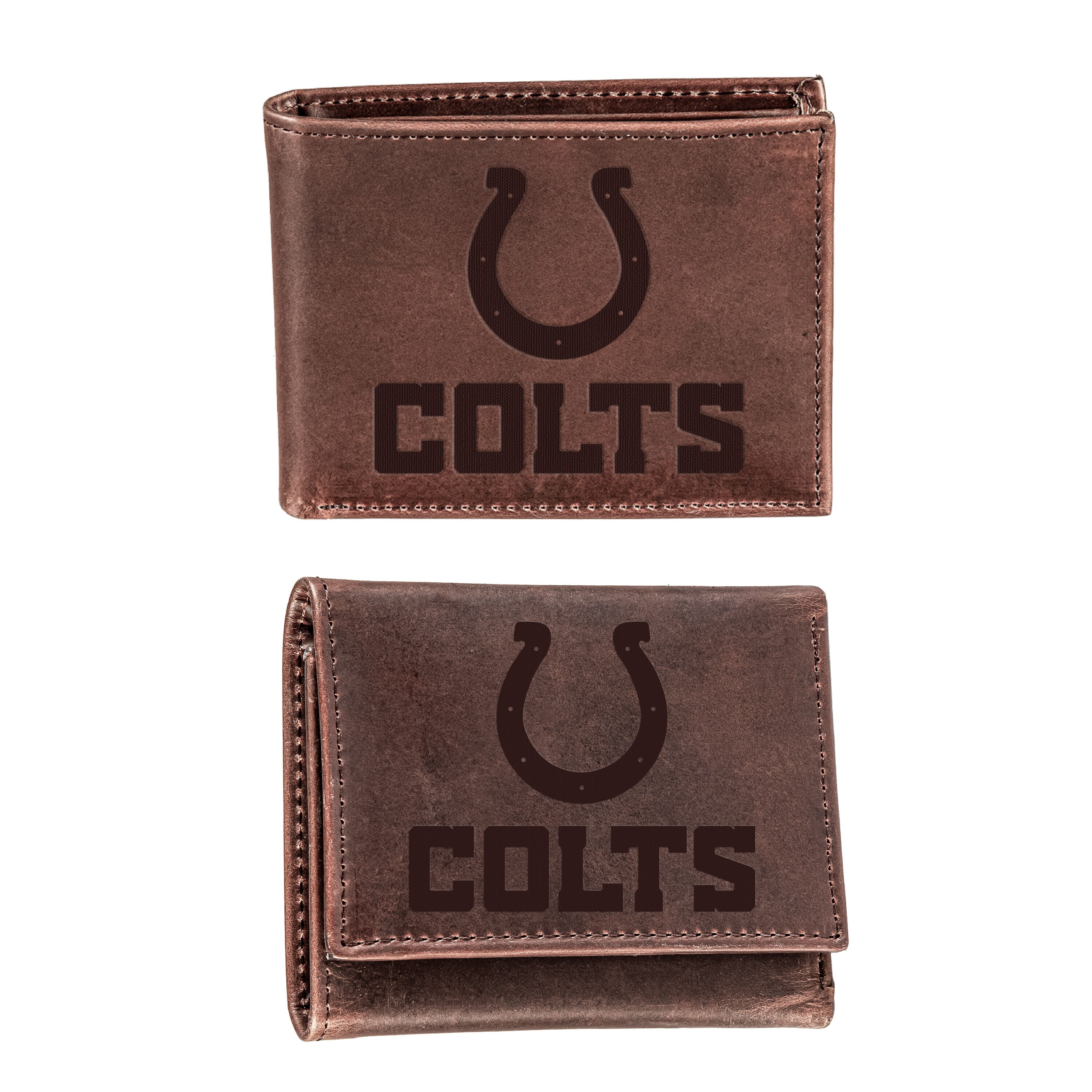 Indianapolis Colts, Bi-Fold and Tri-Fold Wallet Gift Set, Brown - Sports Gifts, Sports Memorabilia, Sports Collectibles, Fan Shop