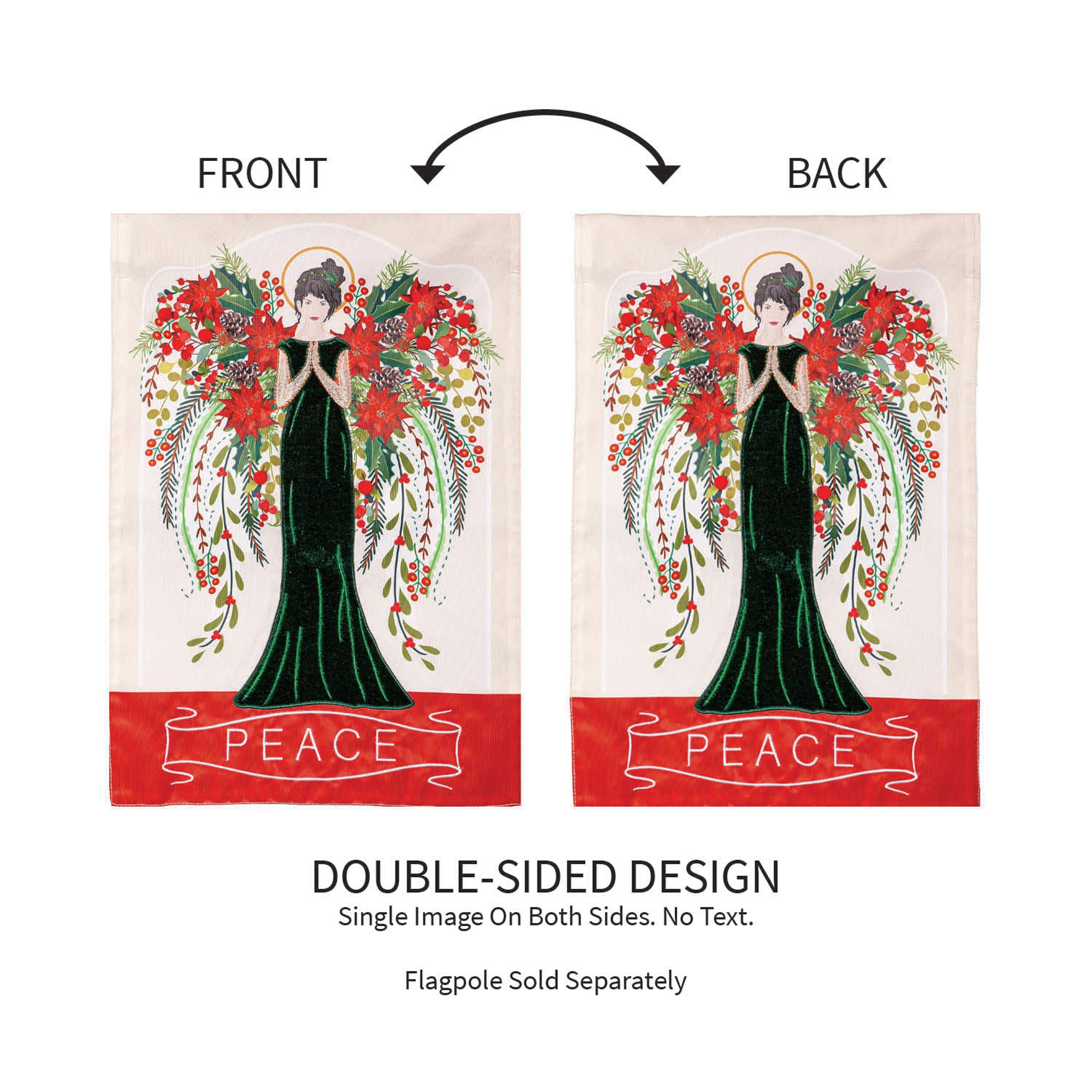 Floral Angel Applique Garden Flag - Sports Gifts, Sports Memorabilia, Sports Collectibles, Fan Shop