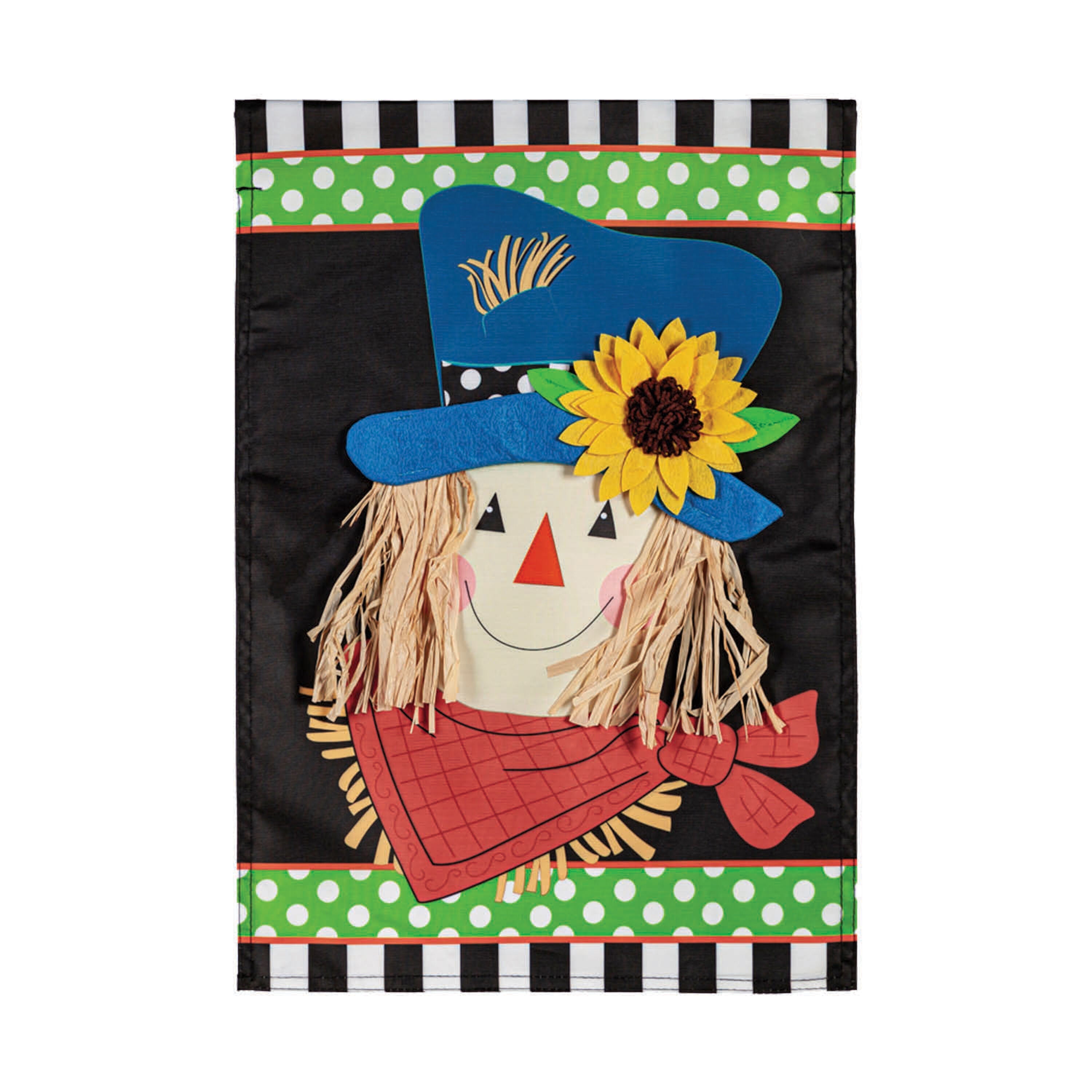 Scarecrow Friend Applique Garden Flag