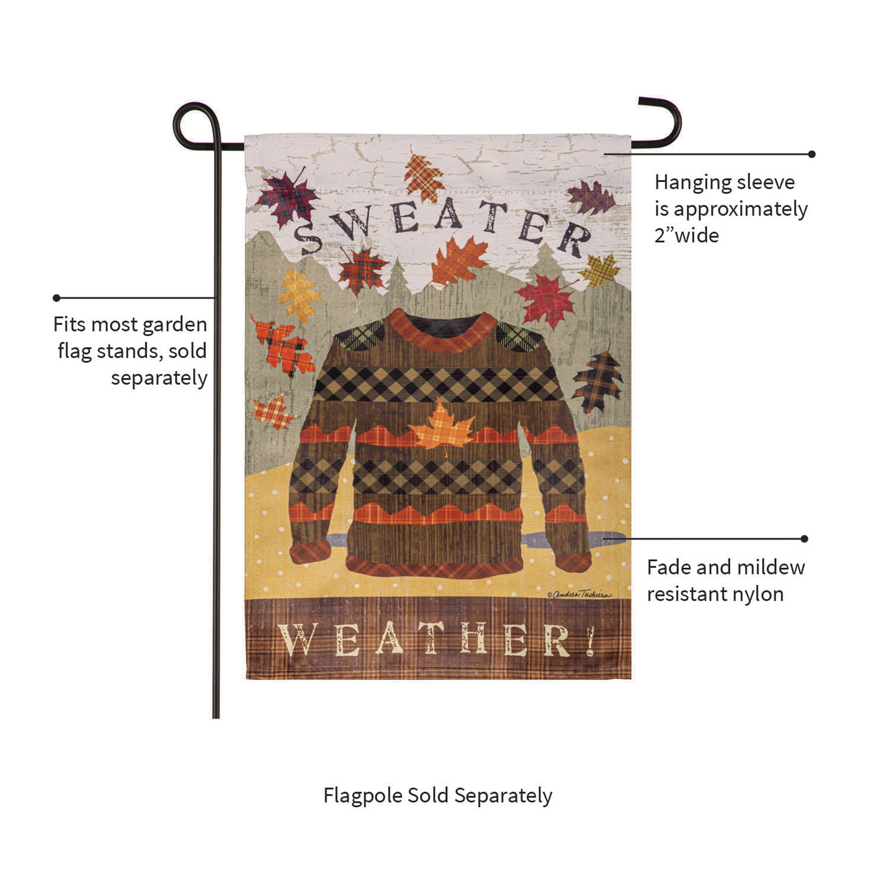 Sweater Weather Suede Garden Flag - Sports Gifts, Sports Memorabilia, Sports Collectibles, Fan Shop