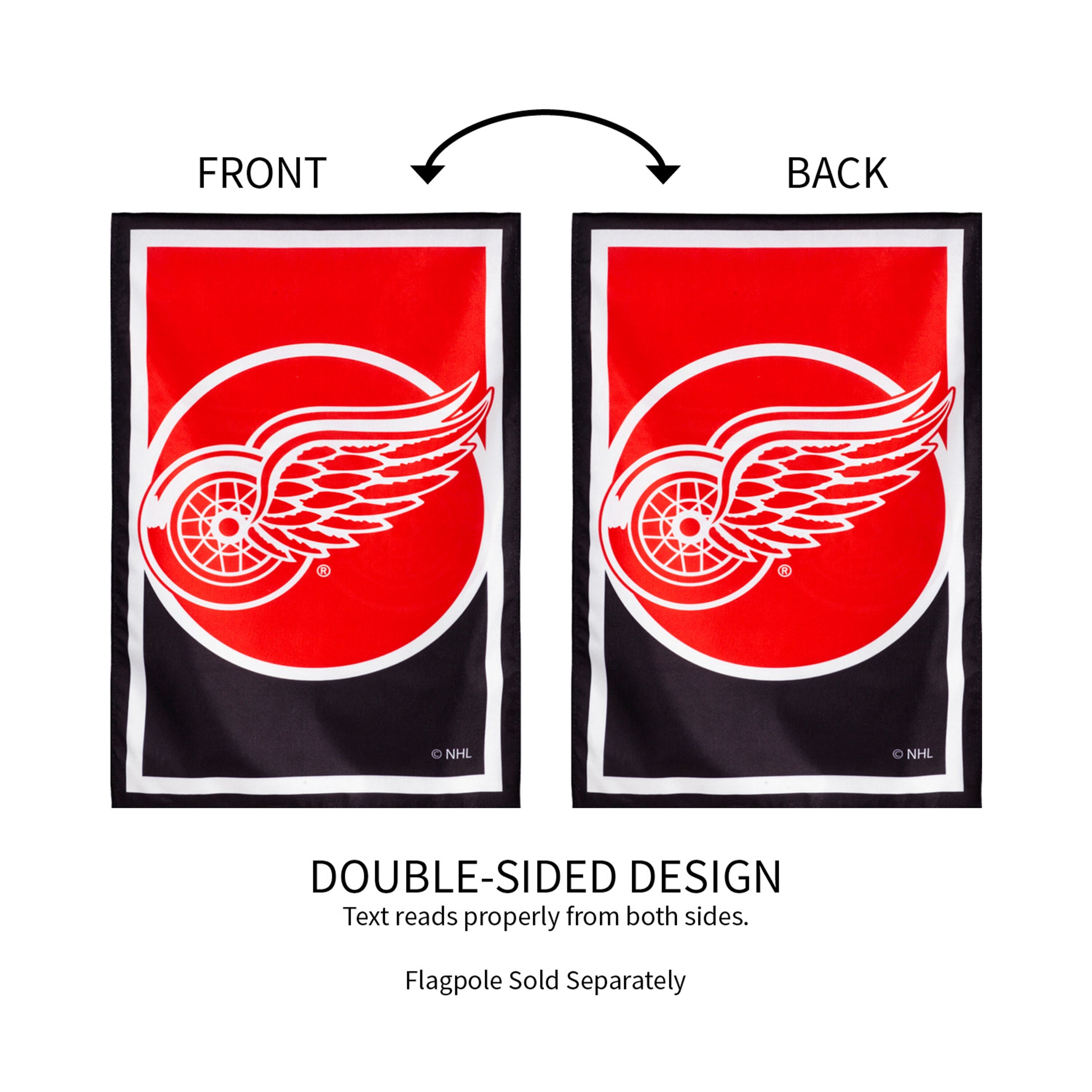 NHL Hockey Burlap House Flag, Detroit Red Wings - Sports Gifts, Sports Memorabilia, Sports Collectibles, Fan Shop
