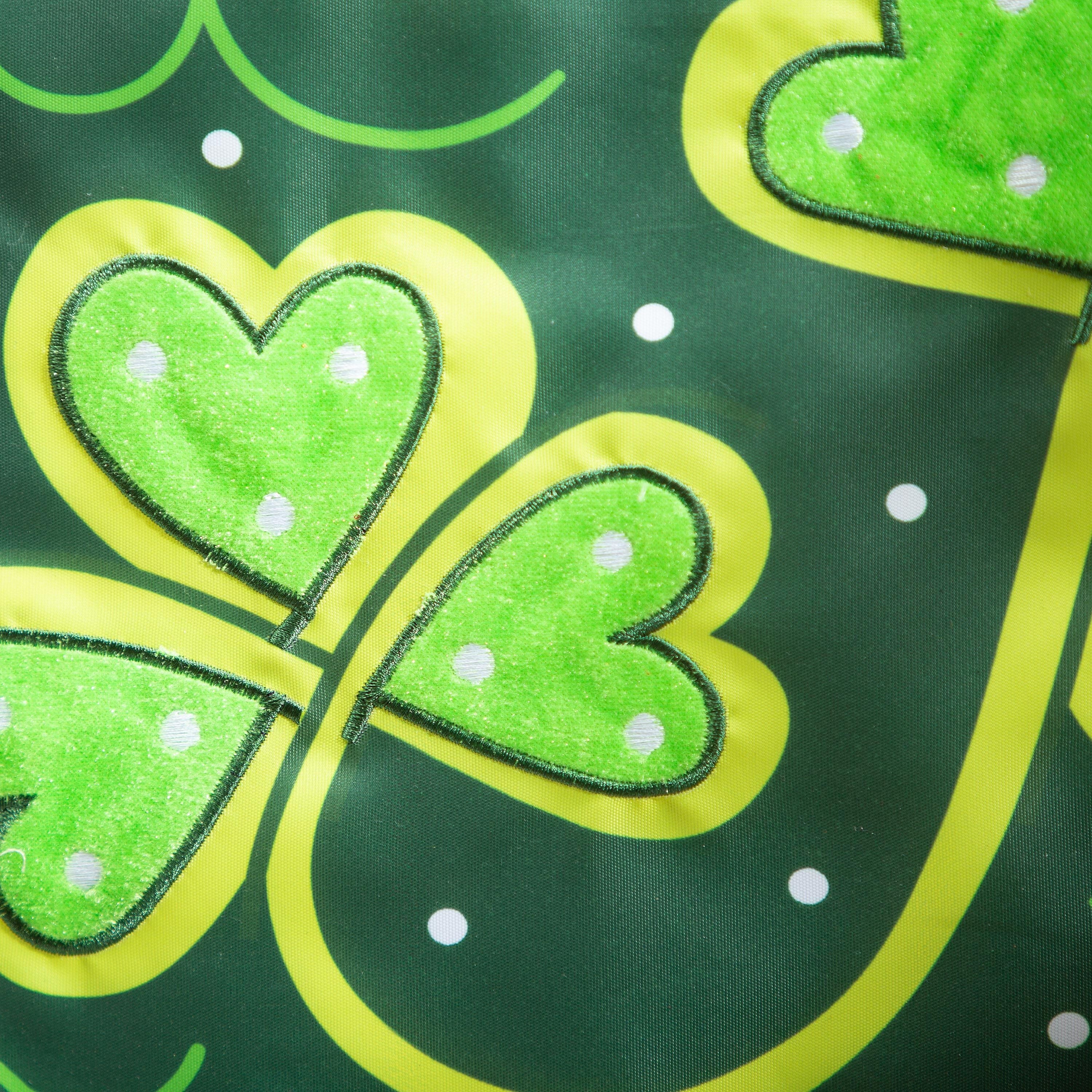 Lucky Clovers Applique Garden Flag - Sports Gifts, Sports Memorabilia, Sports Collectibles, Fan Shop