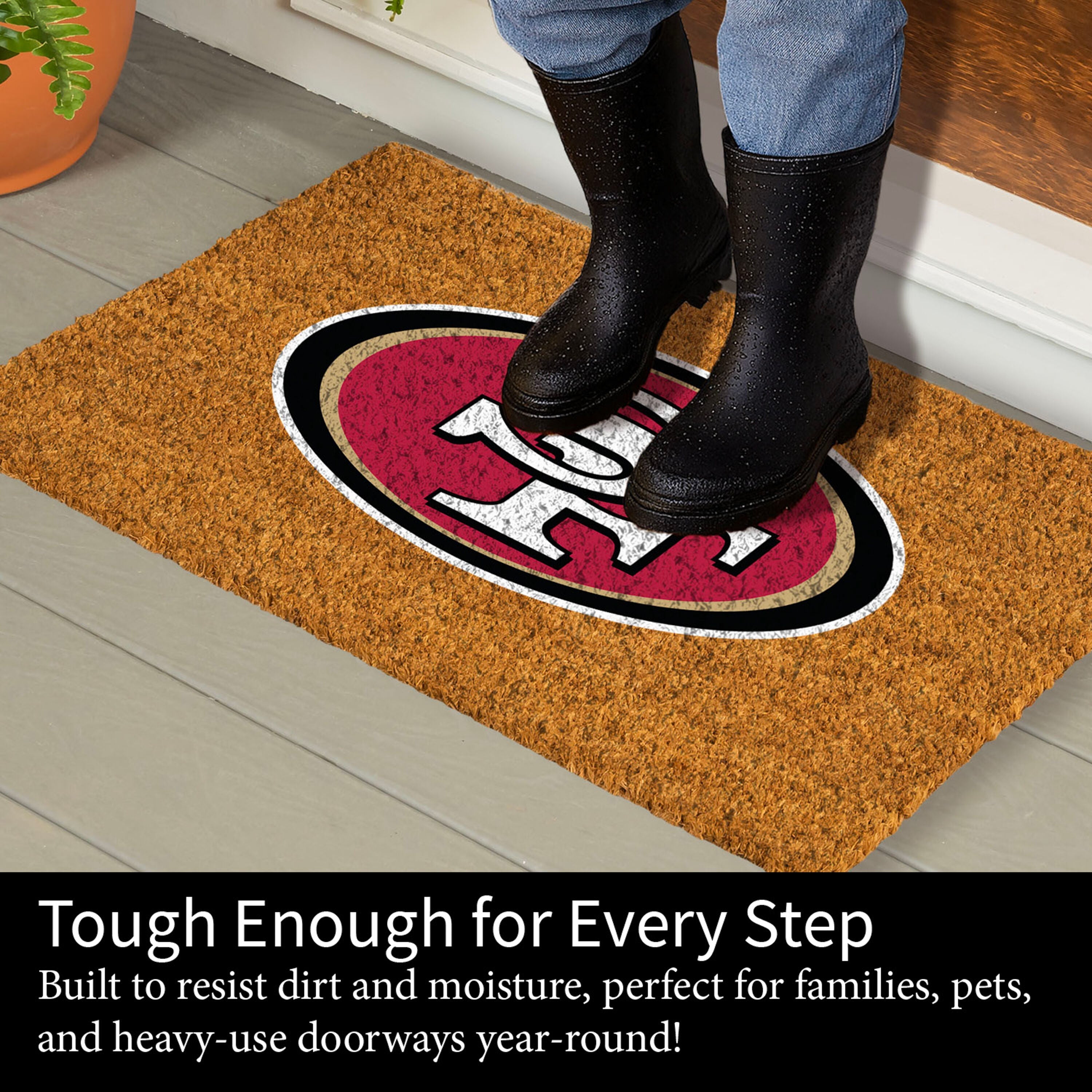 Coir Mat, 16"x28", San Francisco 49ers - Sports Gifts, Sports Memorabilia, Sports Collectibles, Fan Shop