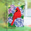 Red Cardinal and Hydrangeas Applique Garden Flag