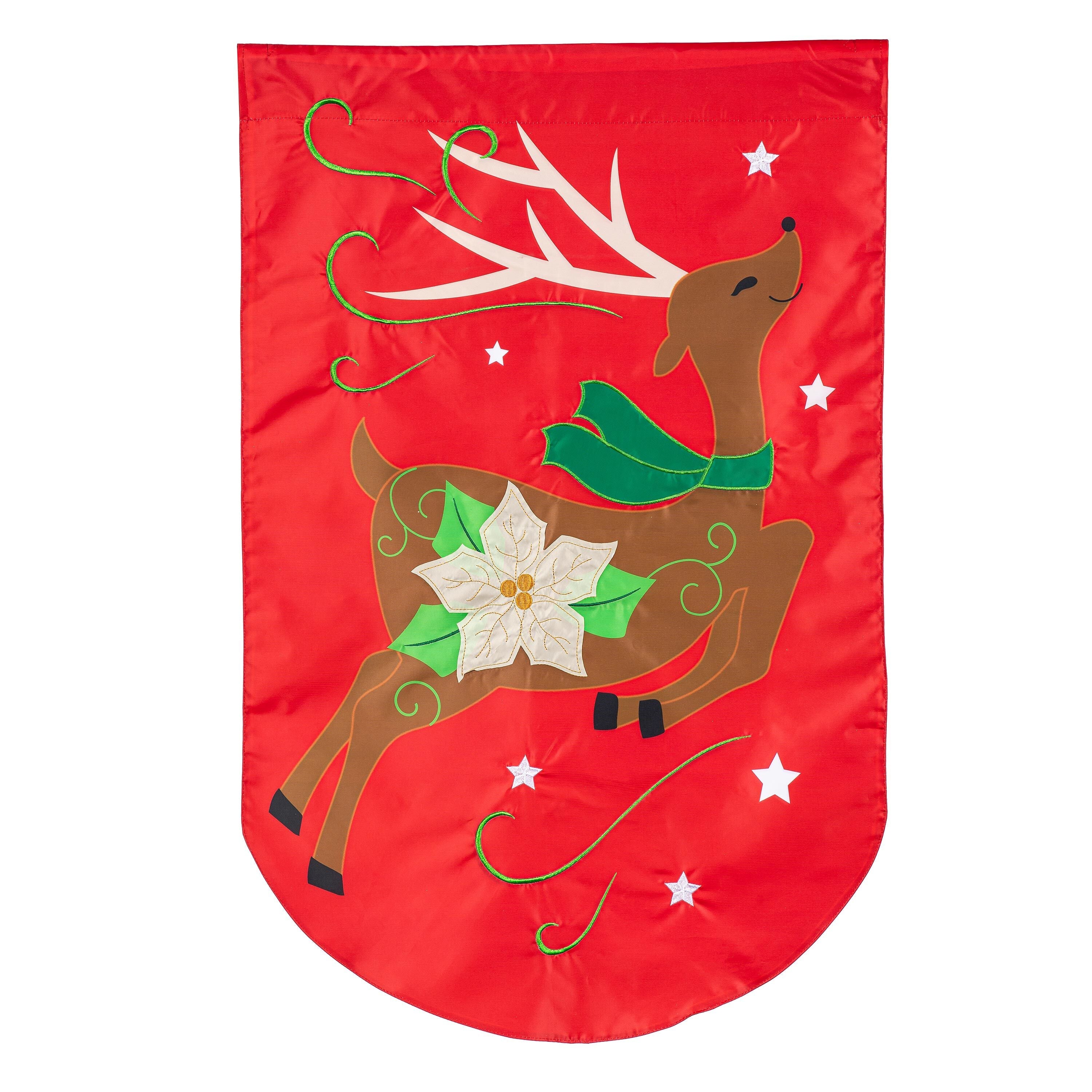 Dancing Deer  Basic Applique House Flag - Sports Gifts, Sports Memorabilia, Sports Collectibles, Fan Shop