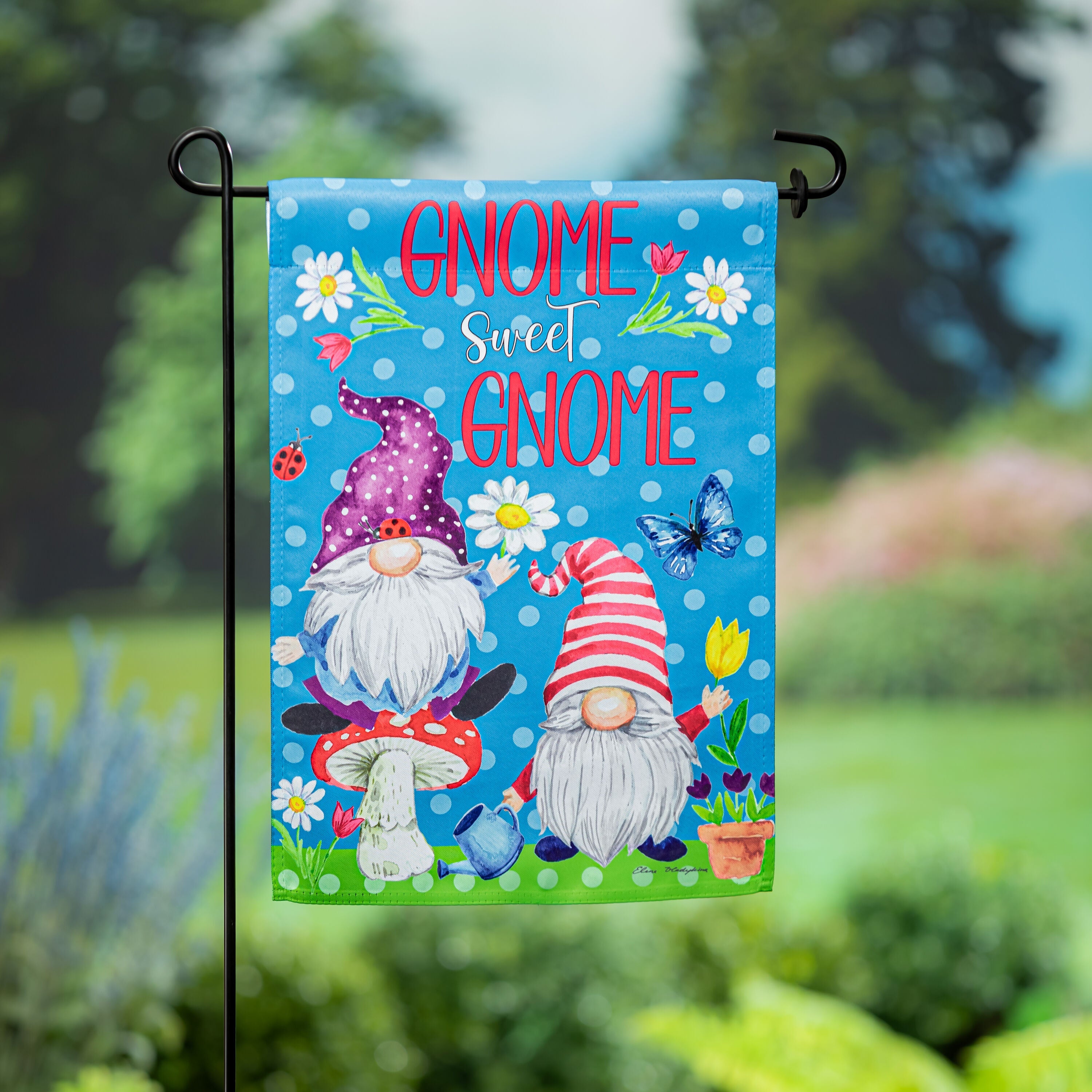 Gnome Sweet Gnome Suede Garden Flag - Sports Gifts, Sports Memorabilia, Sports Collectibles, Fan Shop