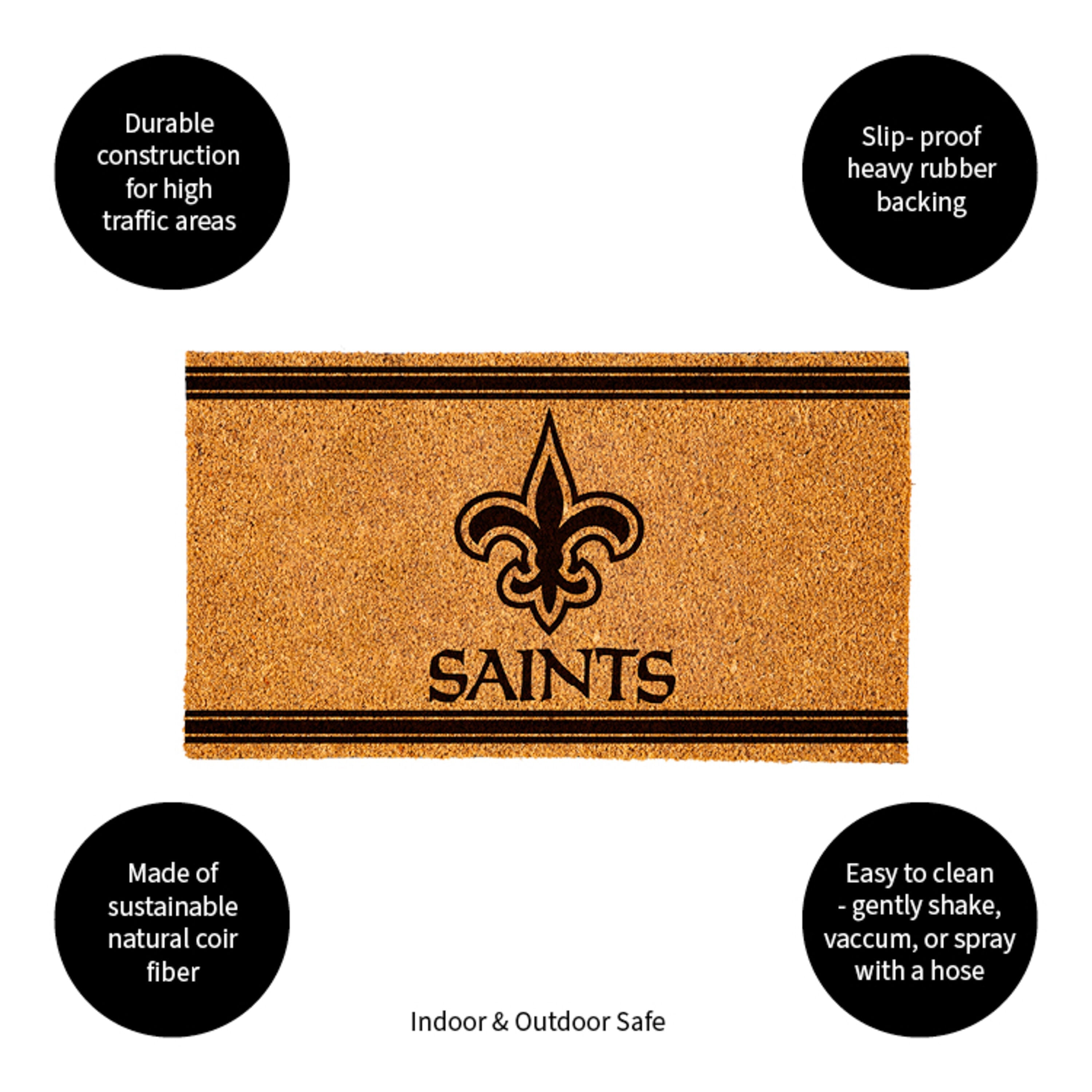 New Orleans Saints, Coir Mat 1C - Sports Gifts, Sports Memorabilia, Sports Collectibles, Fan Shop