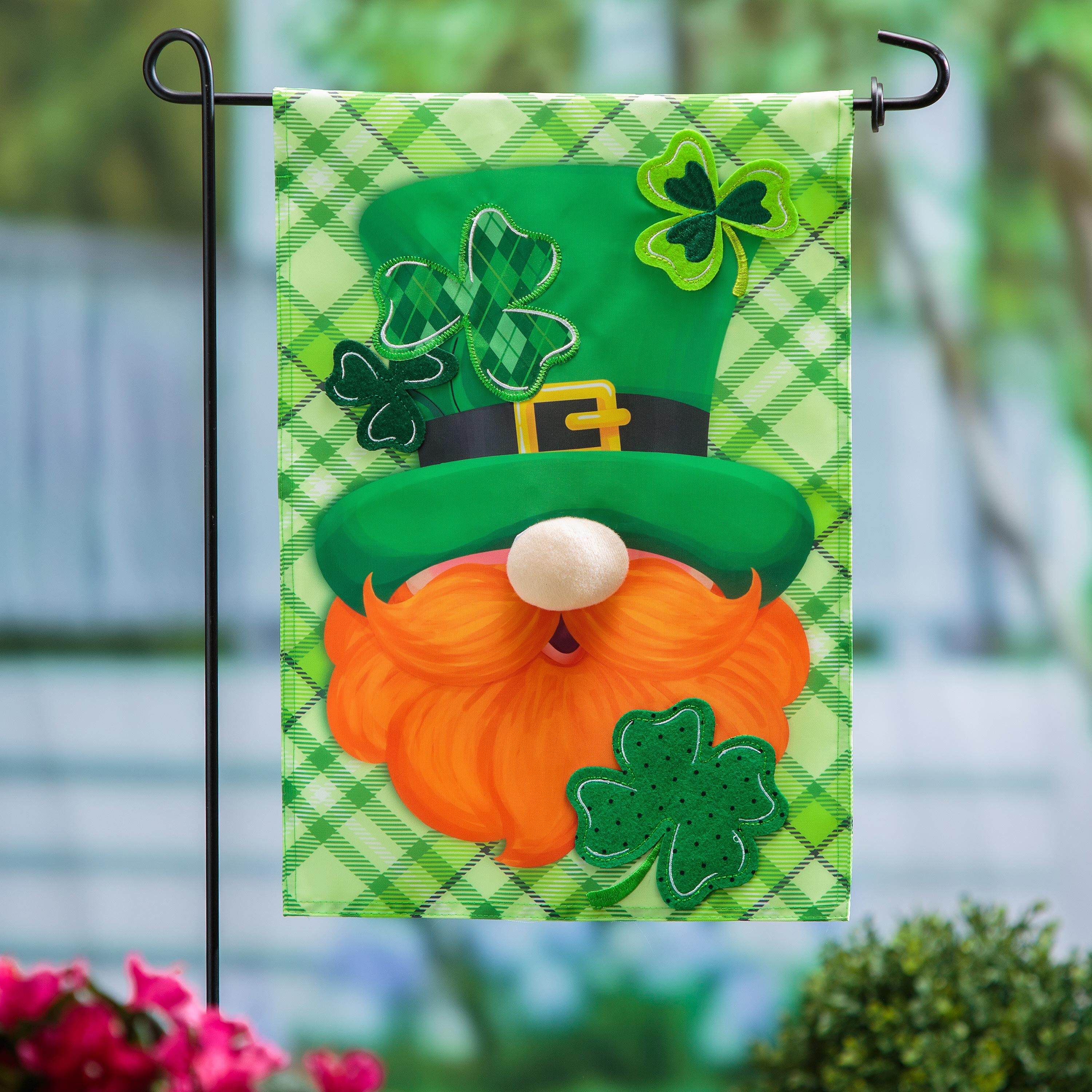 Leprechaun Applique Garden Flag - Sports Gifts, Sports Memorabilia, Sports Collectibles, Fan Shop