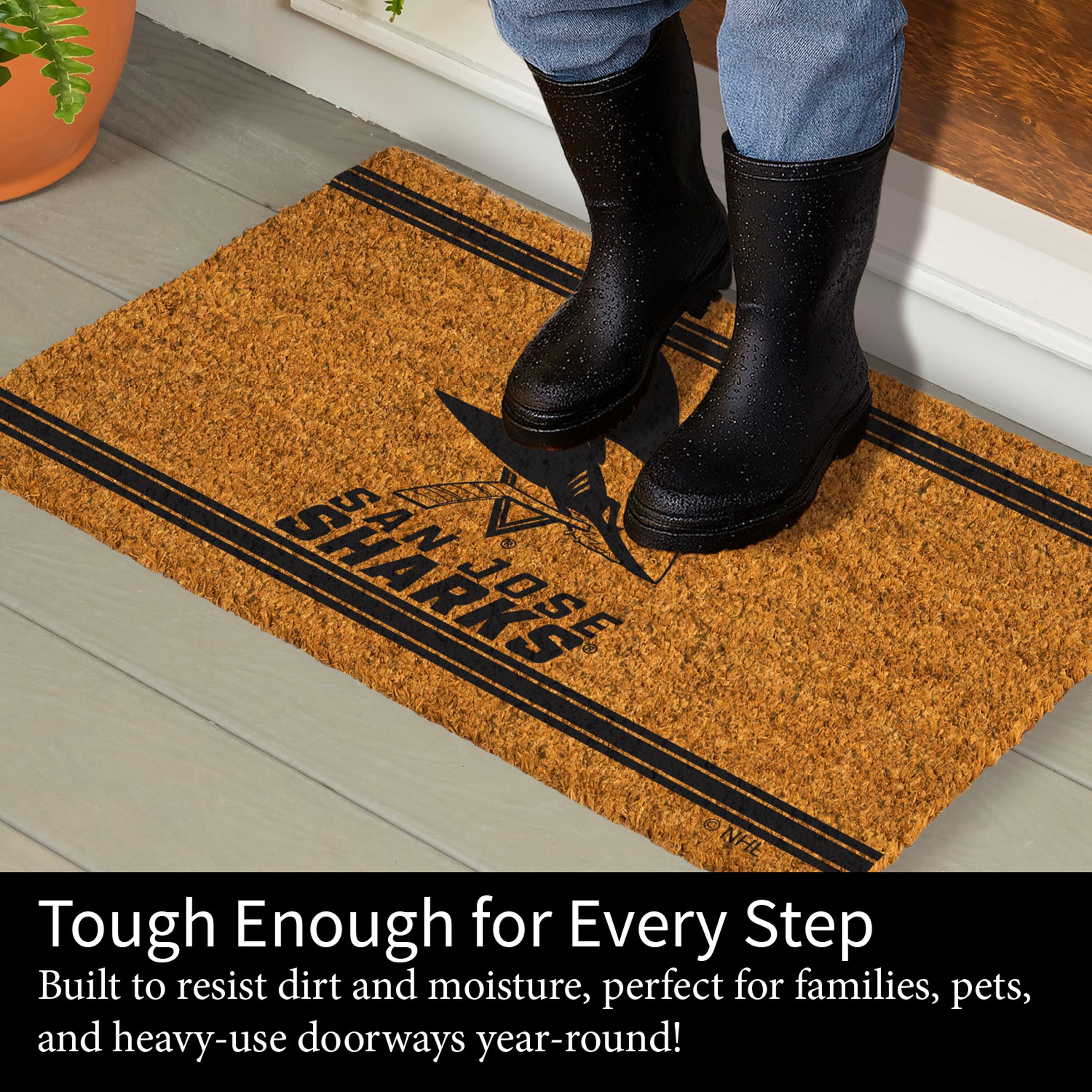 San Jose Sharks, Coir Mat 1C - Sports Gifts, Sports Memorabilia, Sports Collectibles, Fan Shop