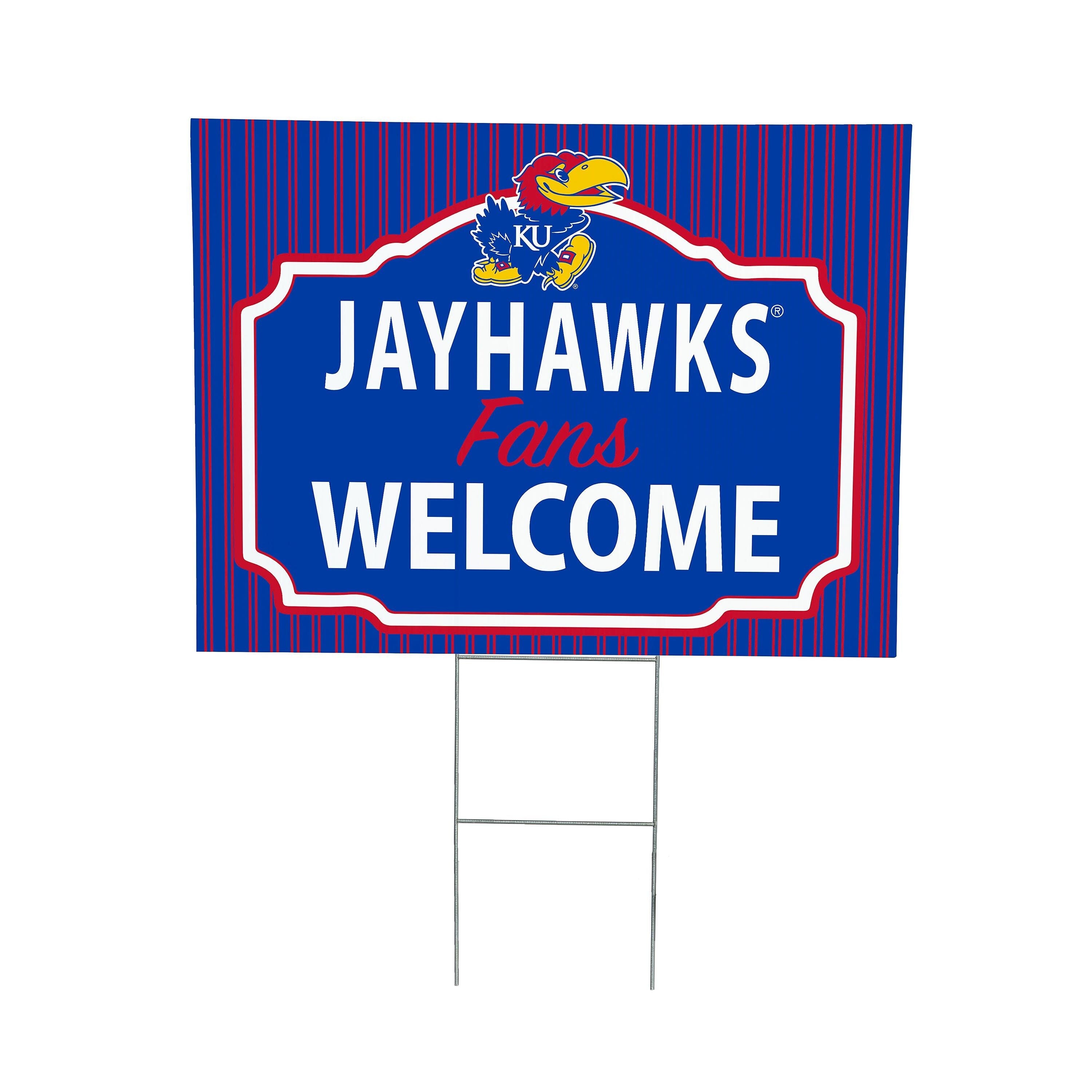 University of Kansas Coroplast Yard Sign, "Fans Welcome"
