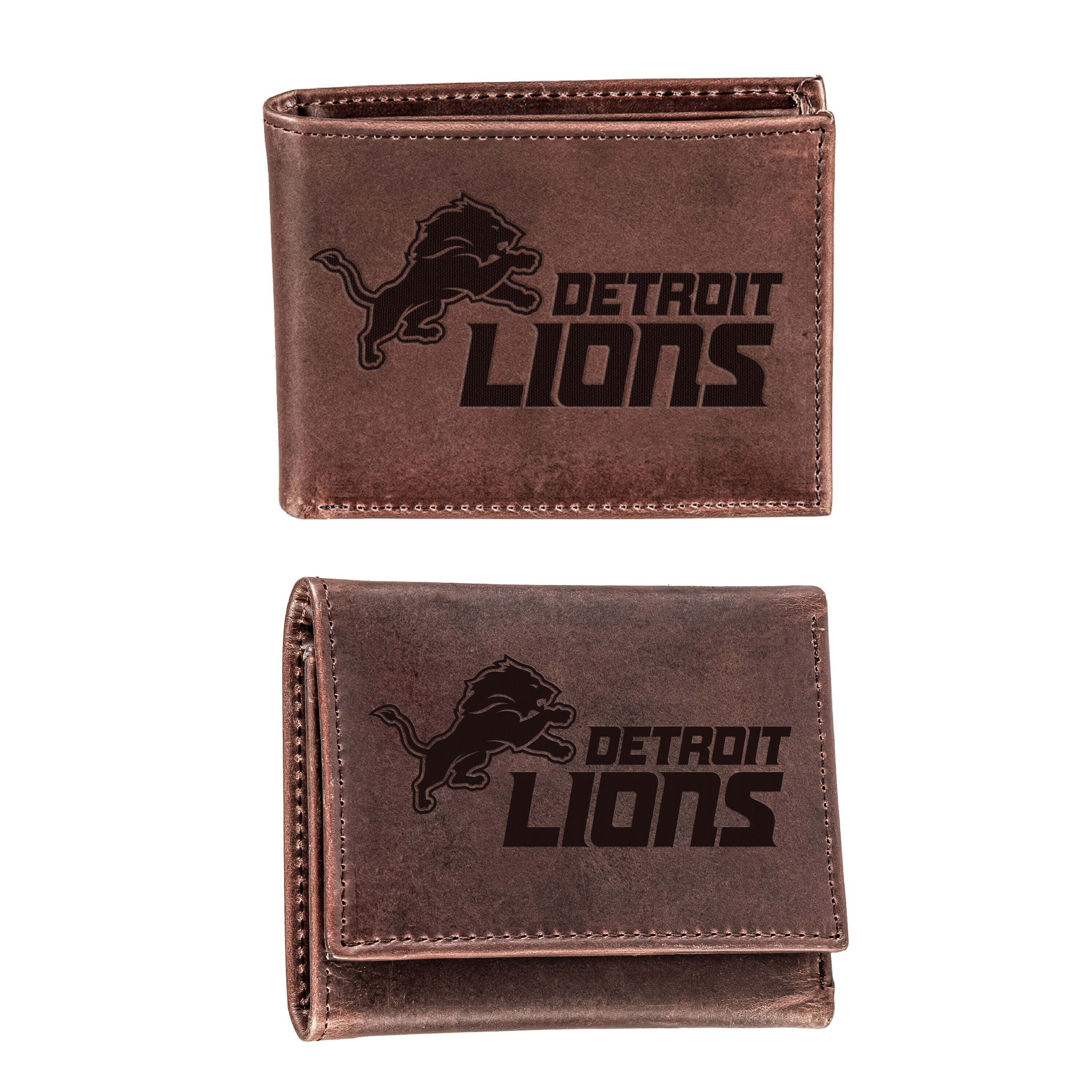 Detroit Lions, Bi-Fold and Tri-Fold Wallet Gift Set, Brown - Sports Gifts, Sports Memorabilia, Sports Collectibles, Fan Shop