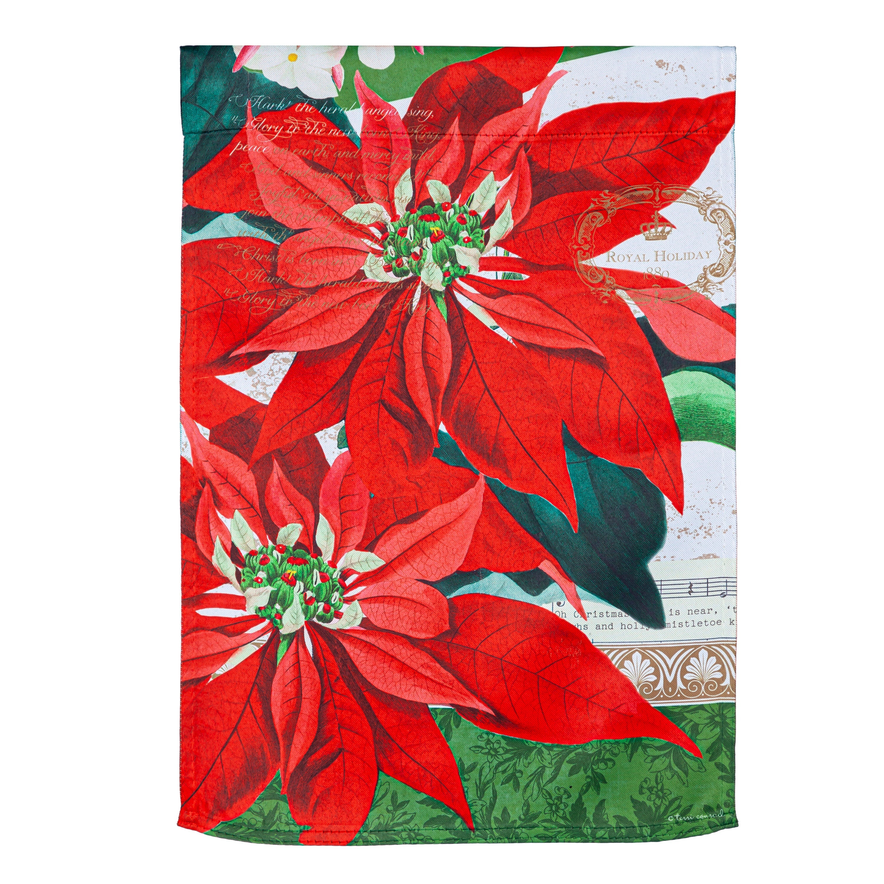 Elegant Poinsettia Suede Garden Flag - Sports Gifts, Sports Memorabilia, Sports Collectibles, Fan Shop