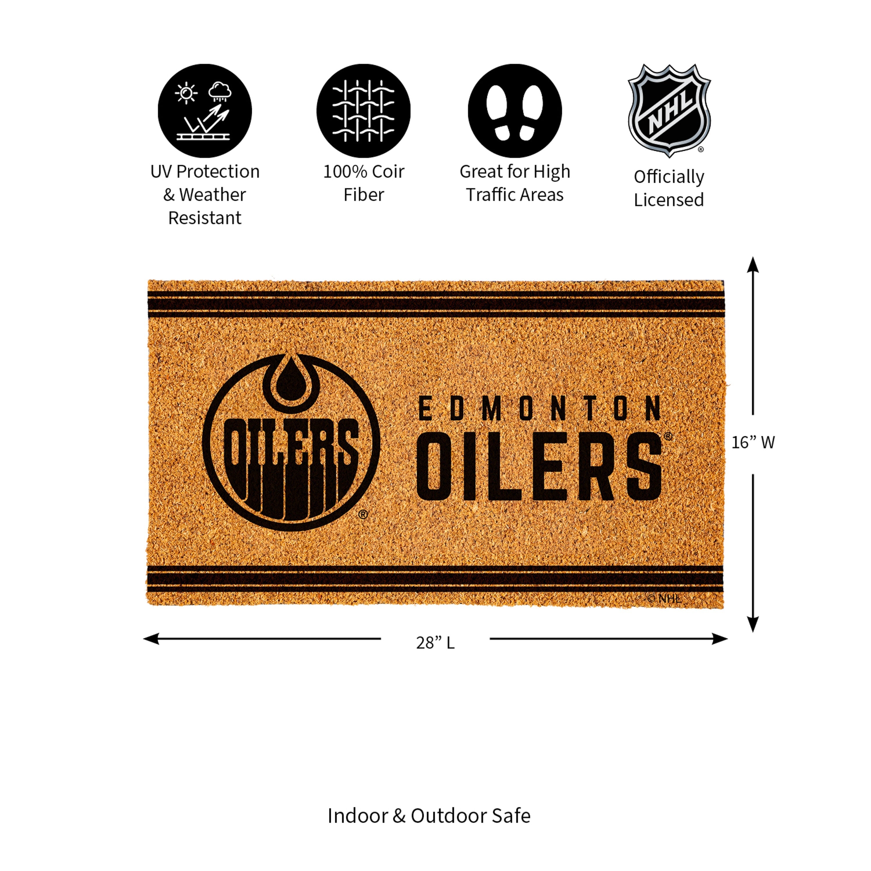 Edmonton Oilers, Coir Mat 1C - Sports Gifts, Sports Memorabilia, Sports Collectibles, Fan Shop