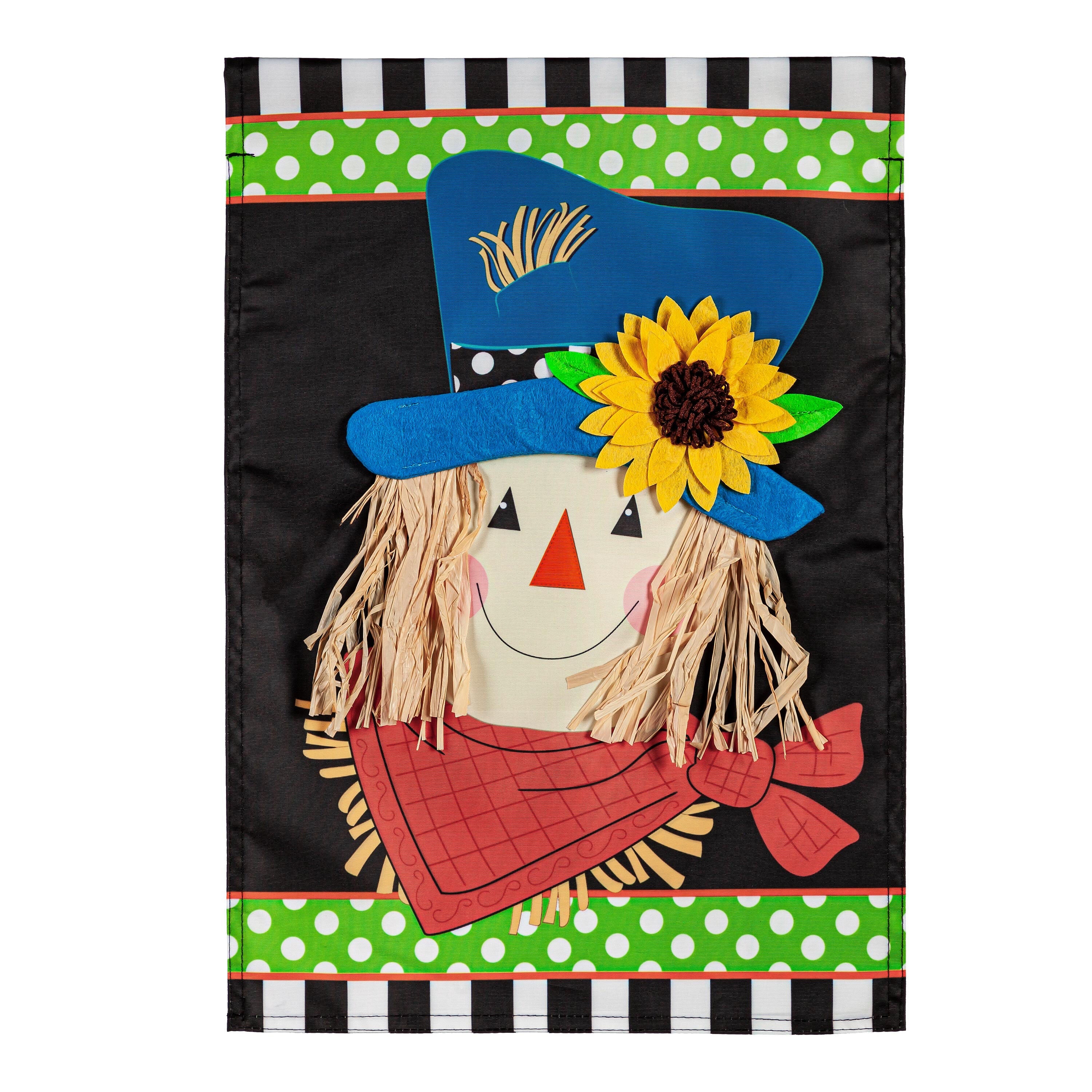 Scarecrow Friend Applique Garden Flag