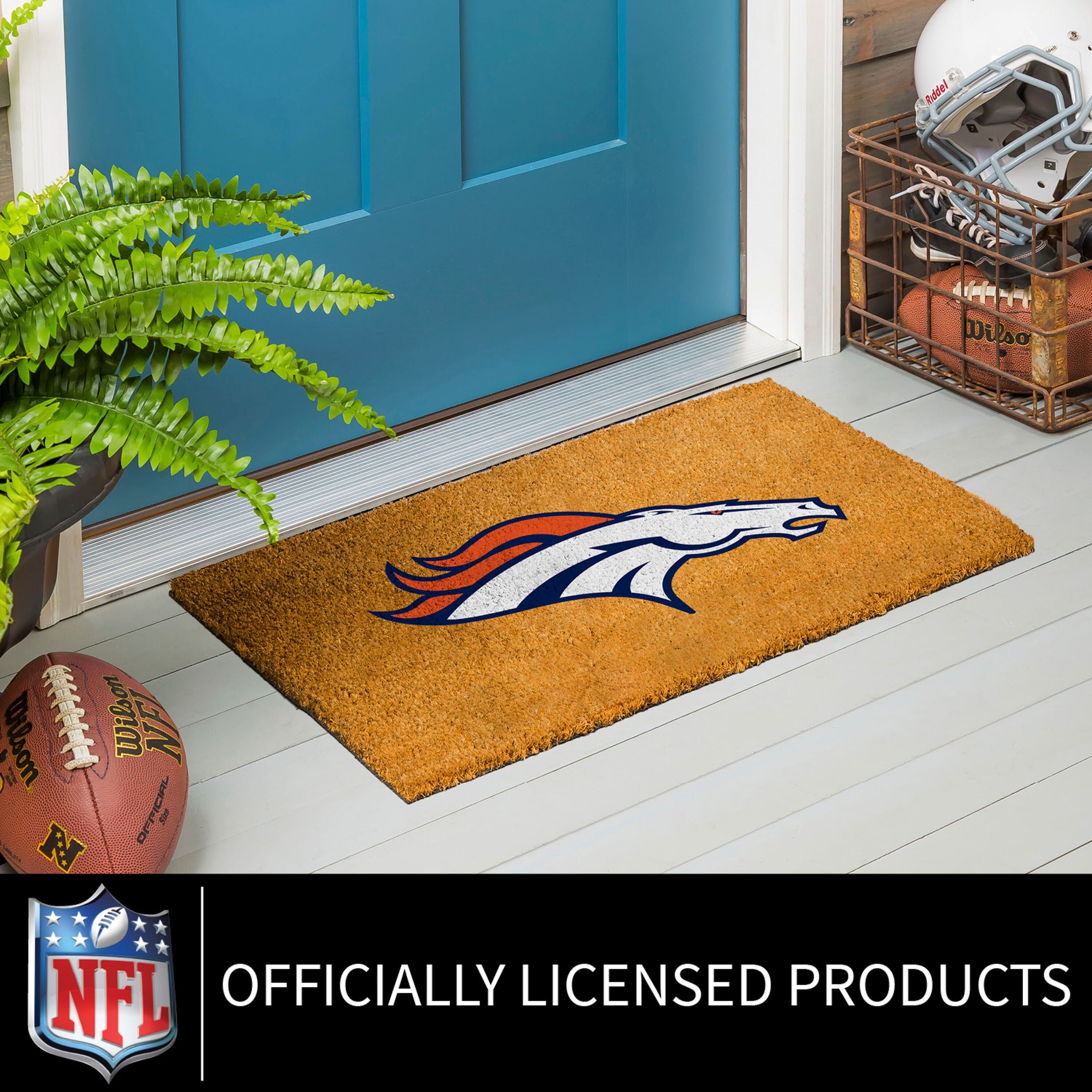 Coir Mat, 16"x28", Denver Broncos - Sports Gifts, Sports Memorabilia, Sports Collectibles, Fan Shop