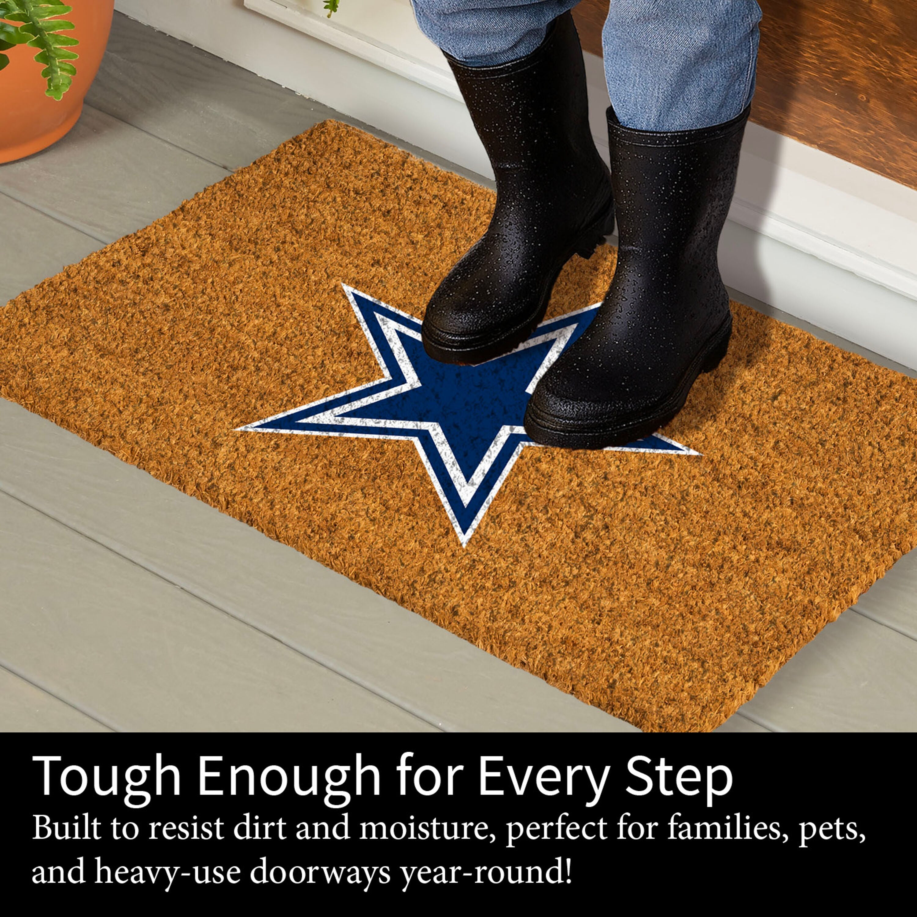 Coir Mat, 16"x28", Dallas Cowboys - Sports Gifts, Sports Memorabilia, Sports Collectibles, Fan Shop