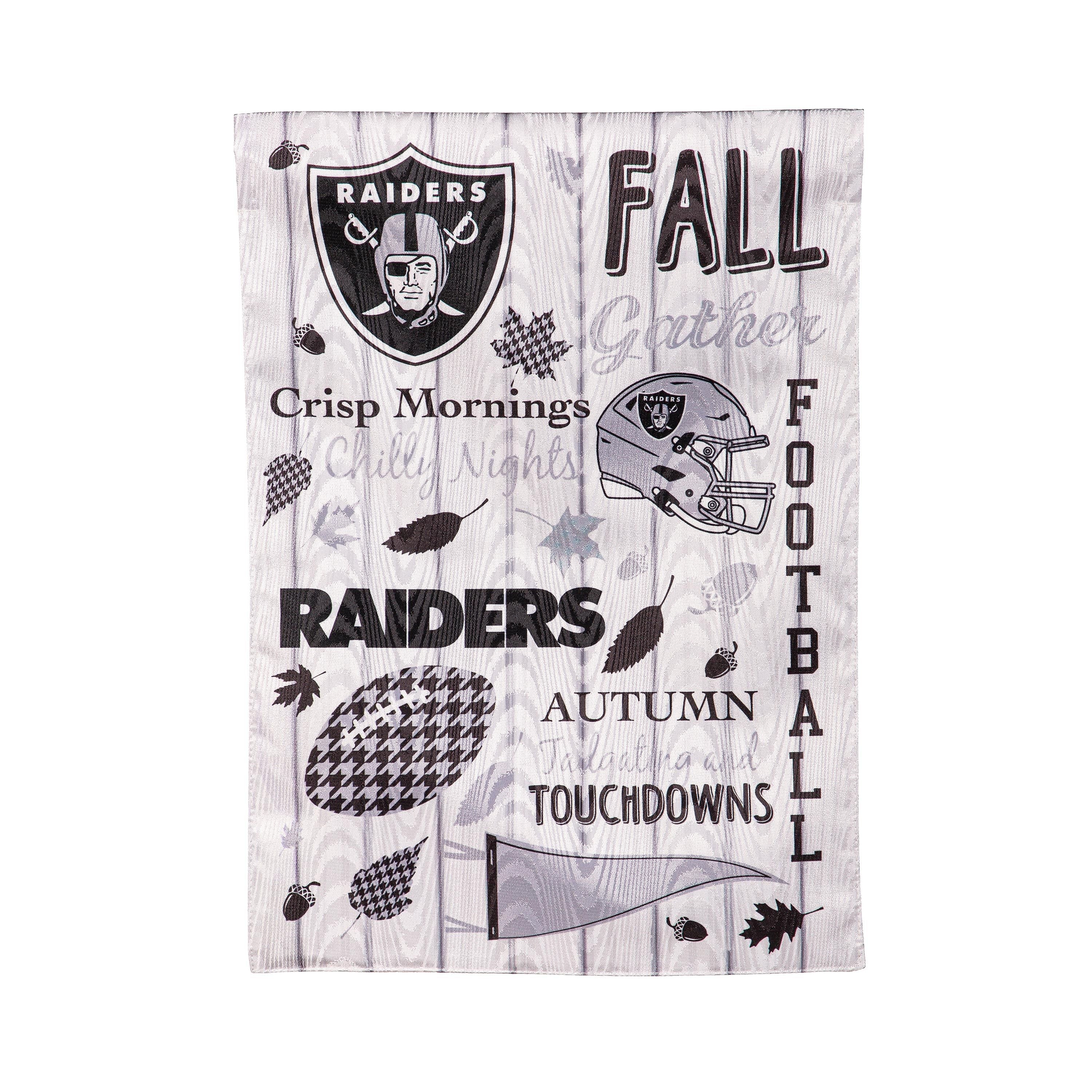 Las Vegas Raiders, Moire Flag, GDN, Fall Seasonal - Sports Gifts, Sports Memorabilia, Sports Collectibles, Fan Shop