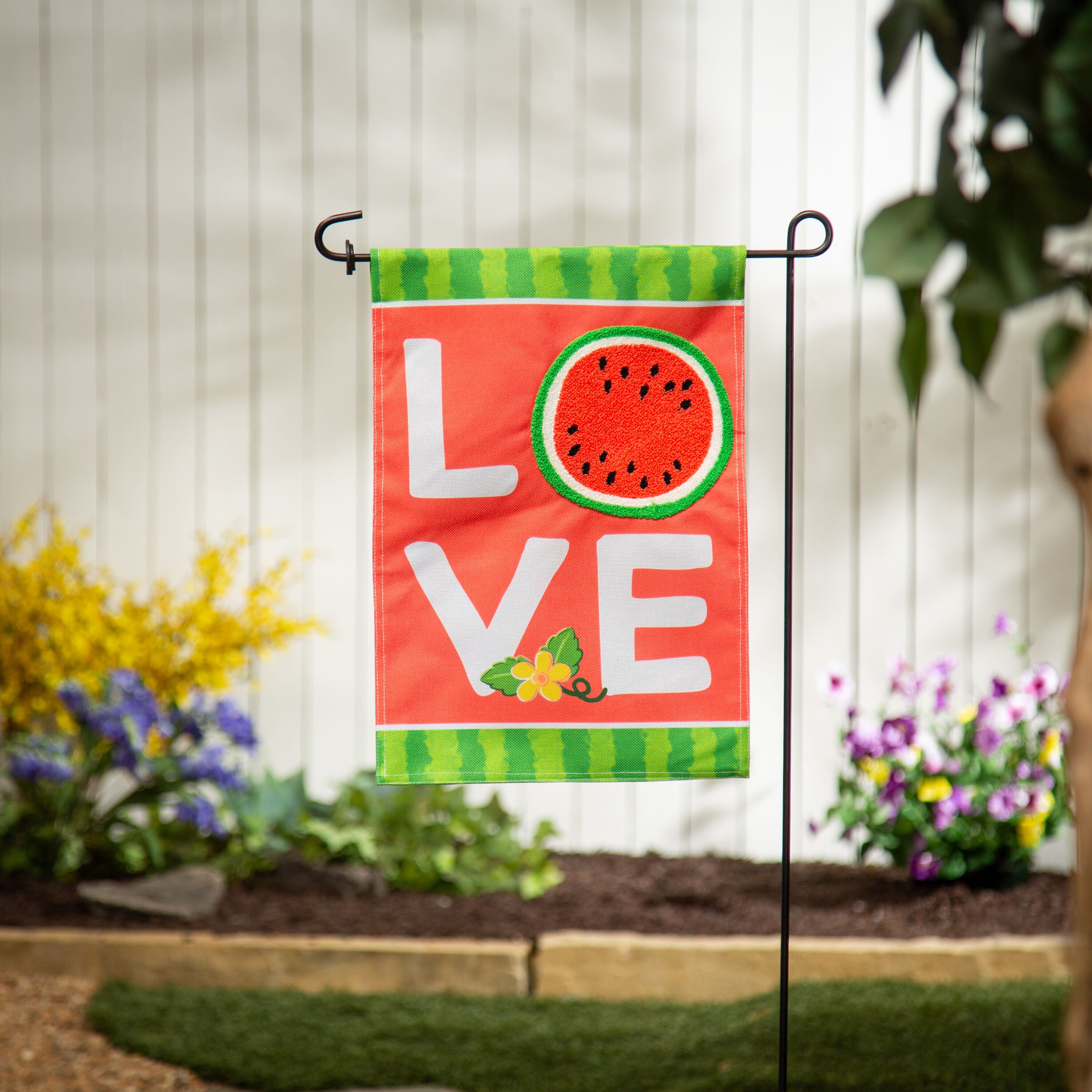 Watermelon Love Burlap Garden Flag - Sports Gifts, Sports Memorabilia, Sports Collectibles, Fan Shop