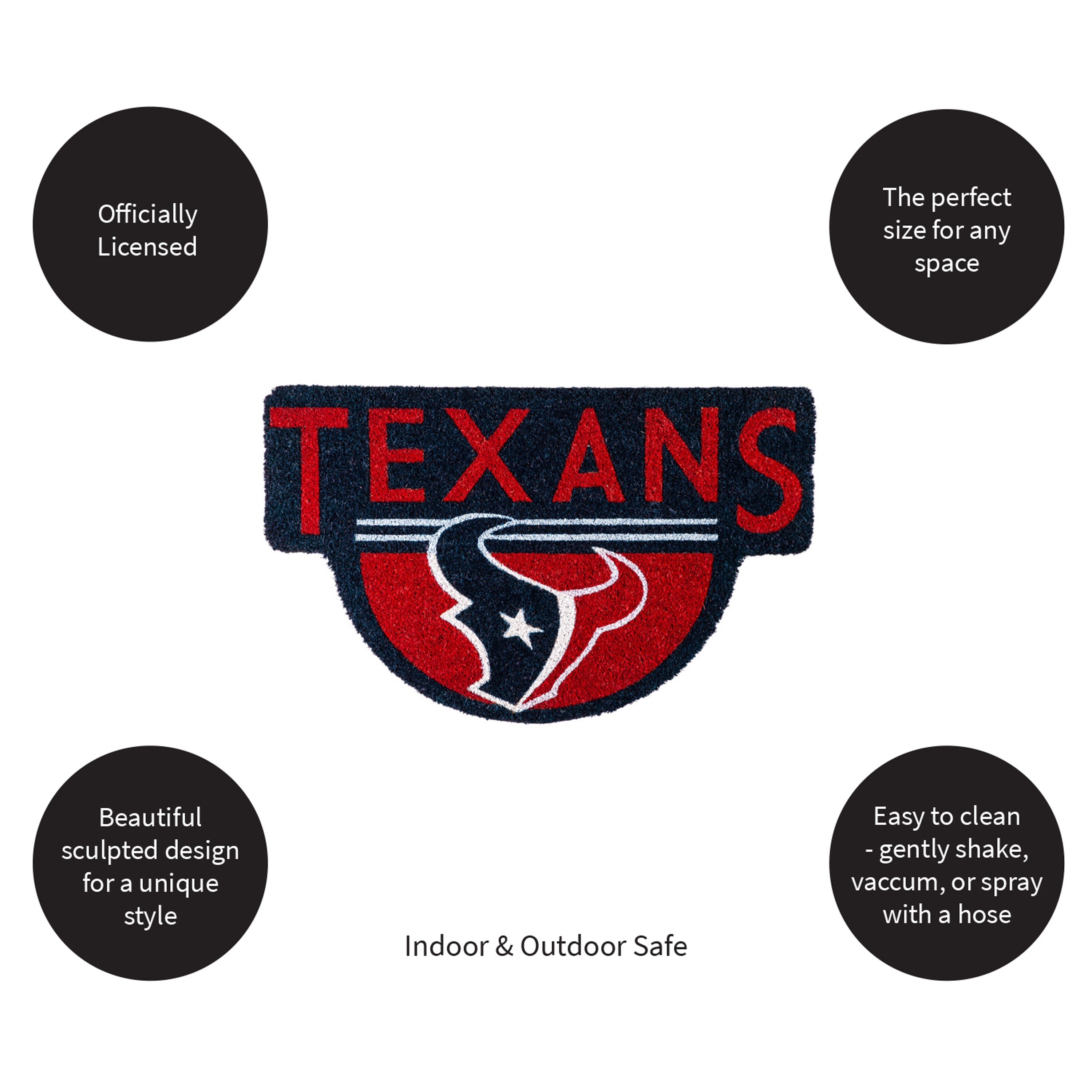NFL Shaped Coir Door Mat, Texans - Sports Gifts, Sports Memorabilia, Sports Collectibles, Fan Shop