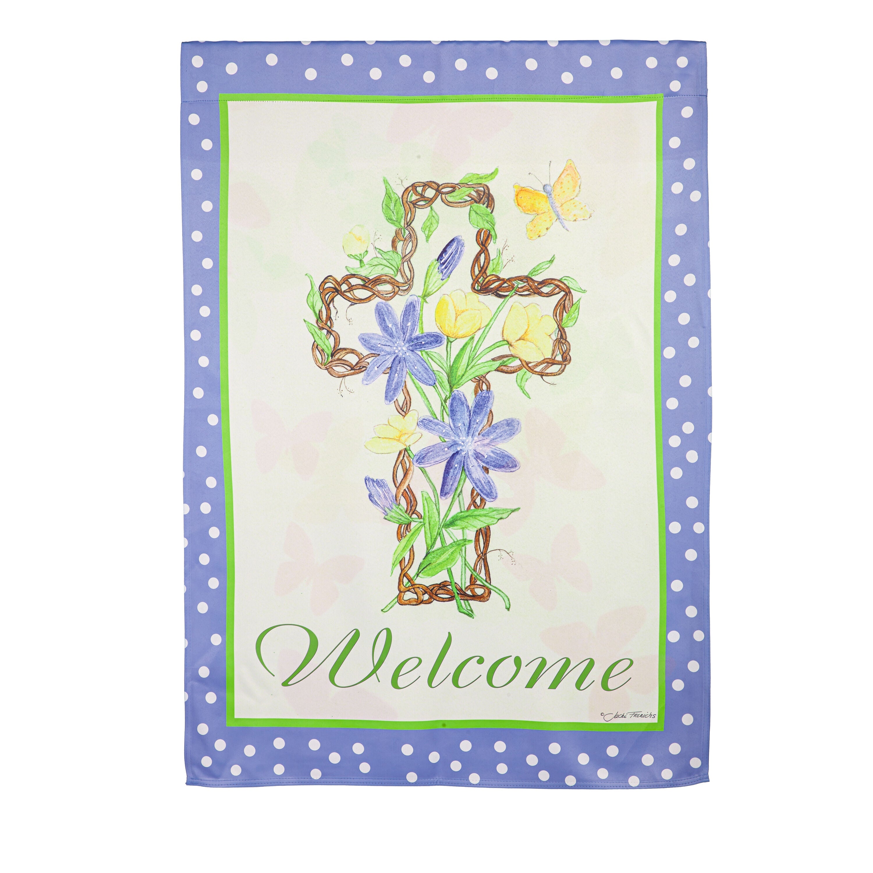 Easter Welcome Suede House Flag - Sports Gifts, Sports Memorabilia, Sports Collectibles, Fan Shop