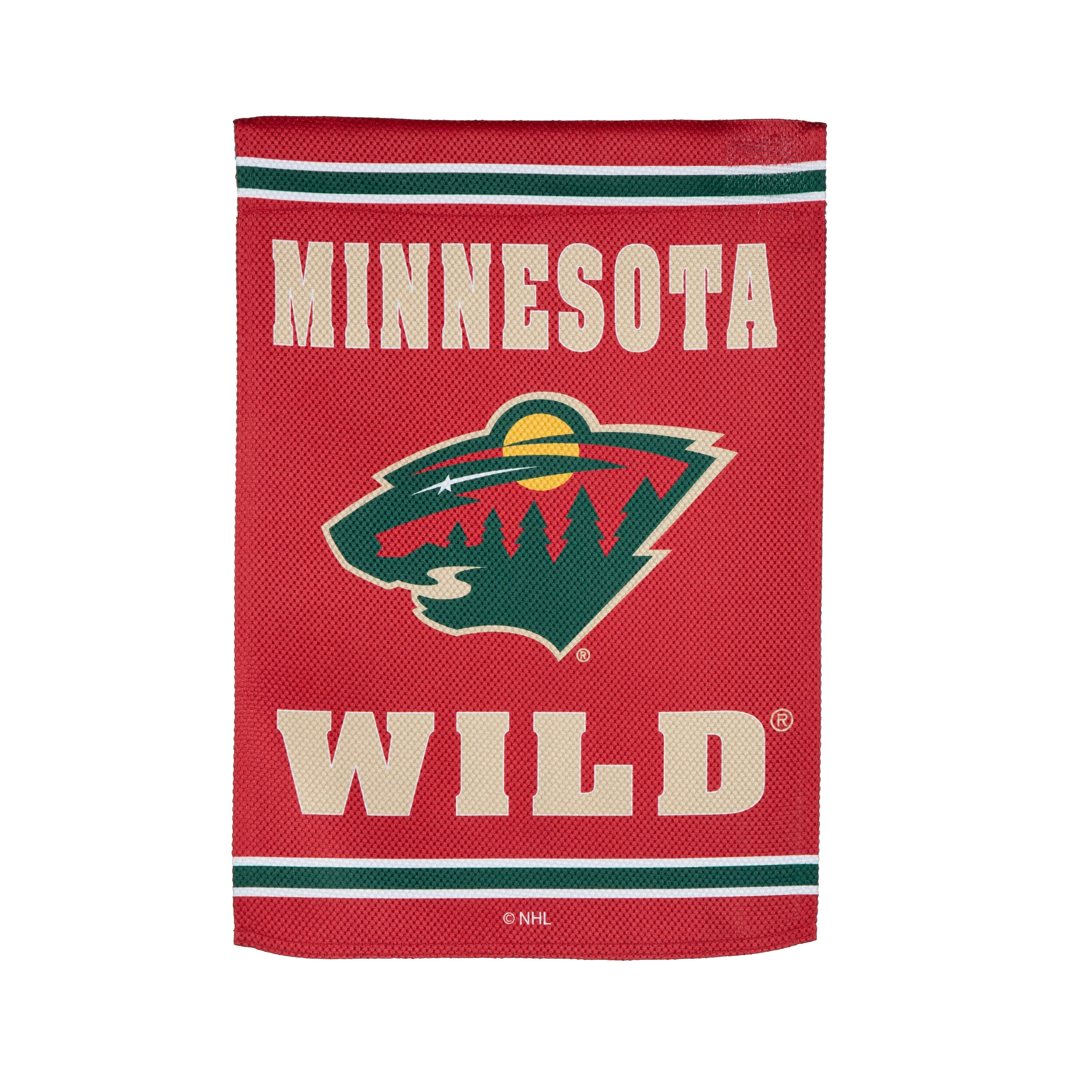Embossed Suede Flag, GDN Size, Minnesota Wild - Sports Gifts, Sports Memorabilia, Sports Collectibles, Fan Shop