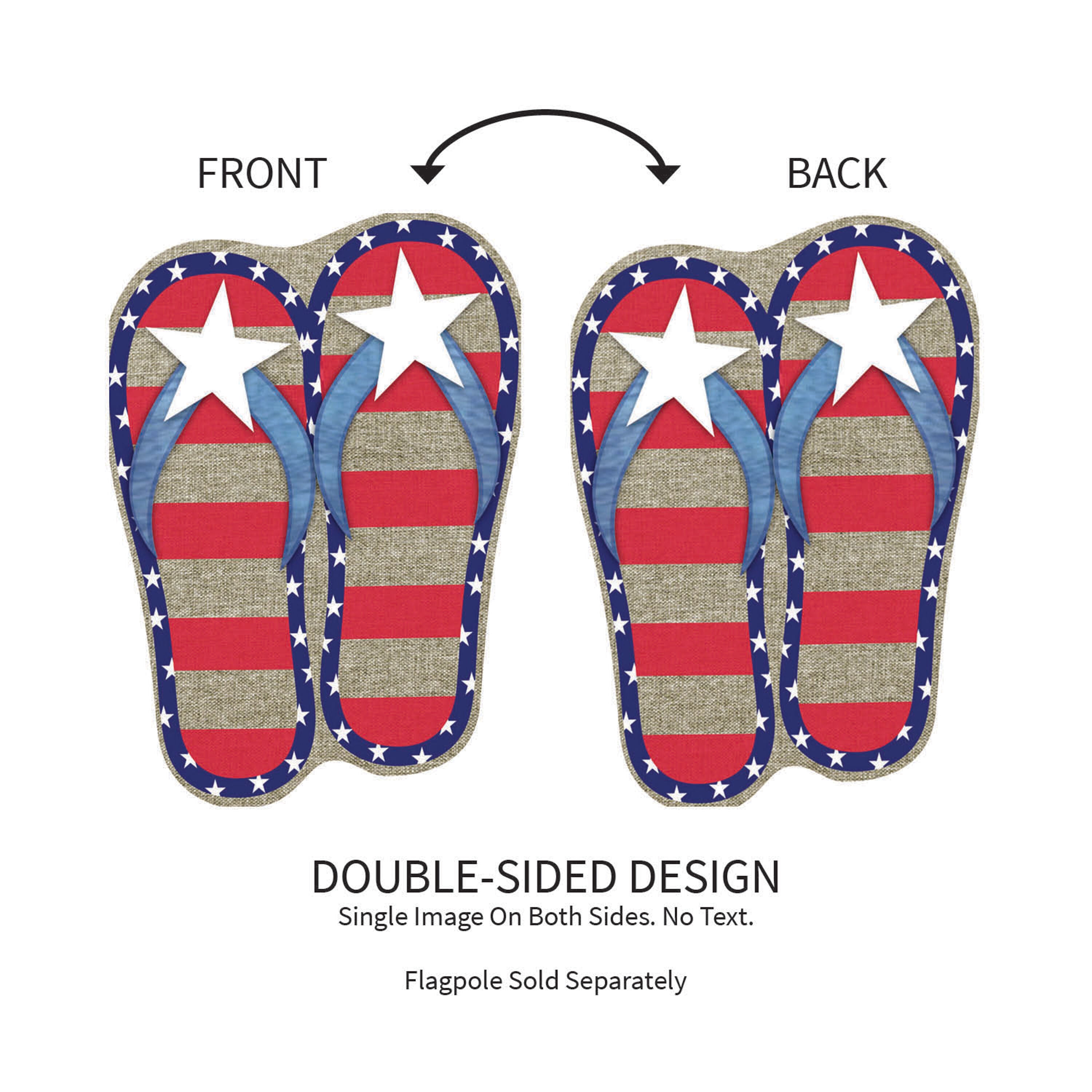 Garden Burlap Patriotic Flip Flops Flag - Sports Gifts, Sports Memorabilia, Sports Collectibles, Fan Shop