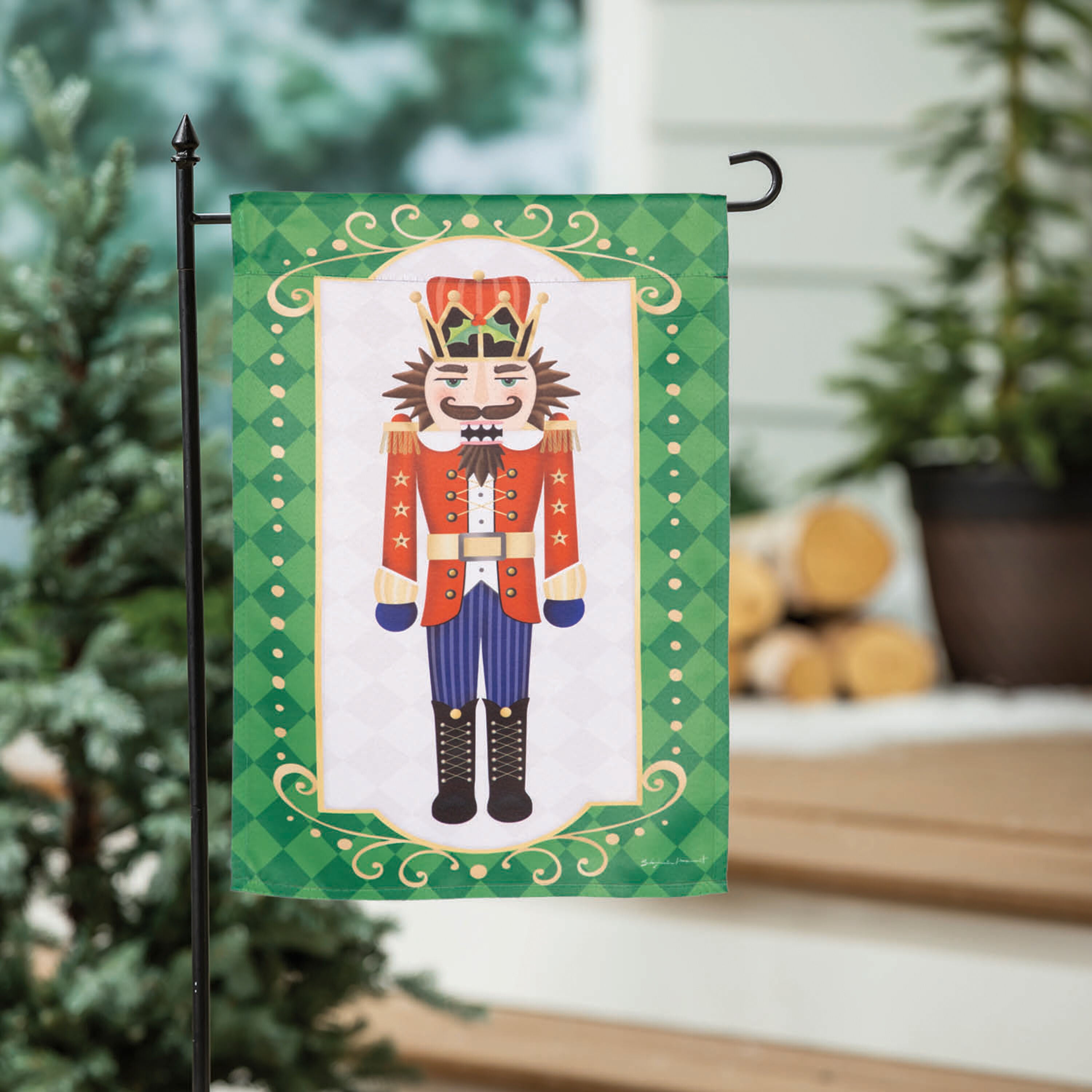 Trio Nutcracker Reversible Suede Garden Flag