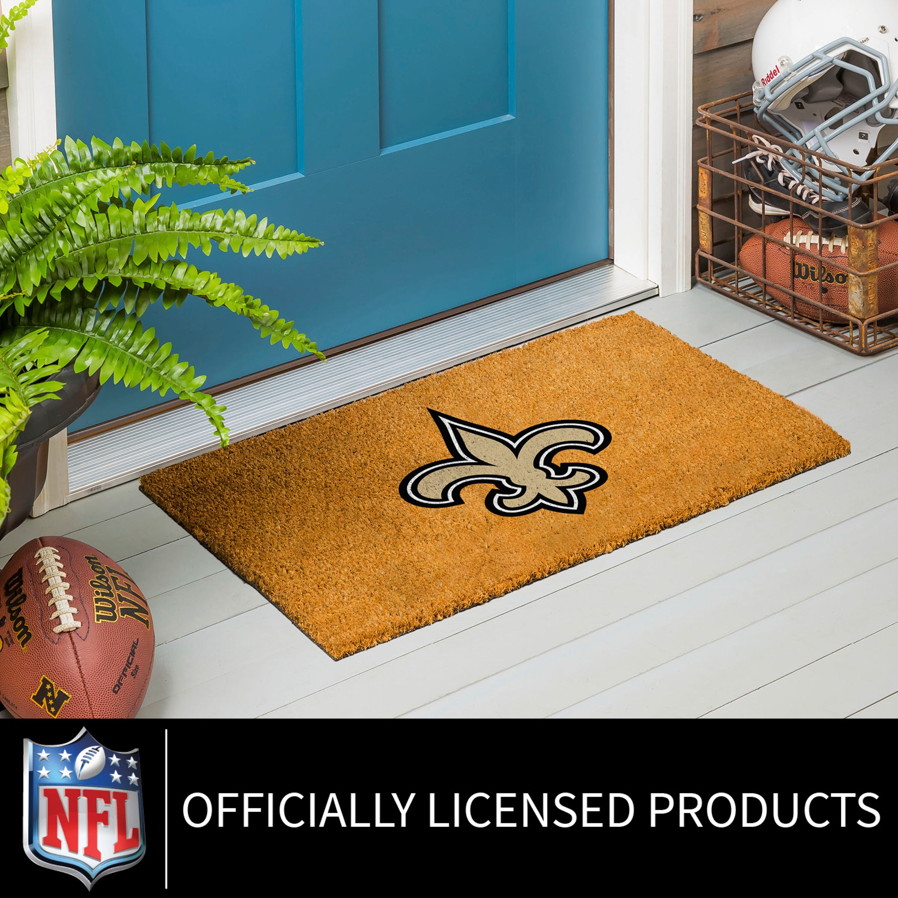 Coir Mat, 16"x28", New Orleans Saints - Sports Gifts, Sports Memorabilia, Sports Collectibles, Fan Shop