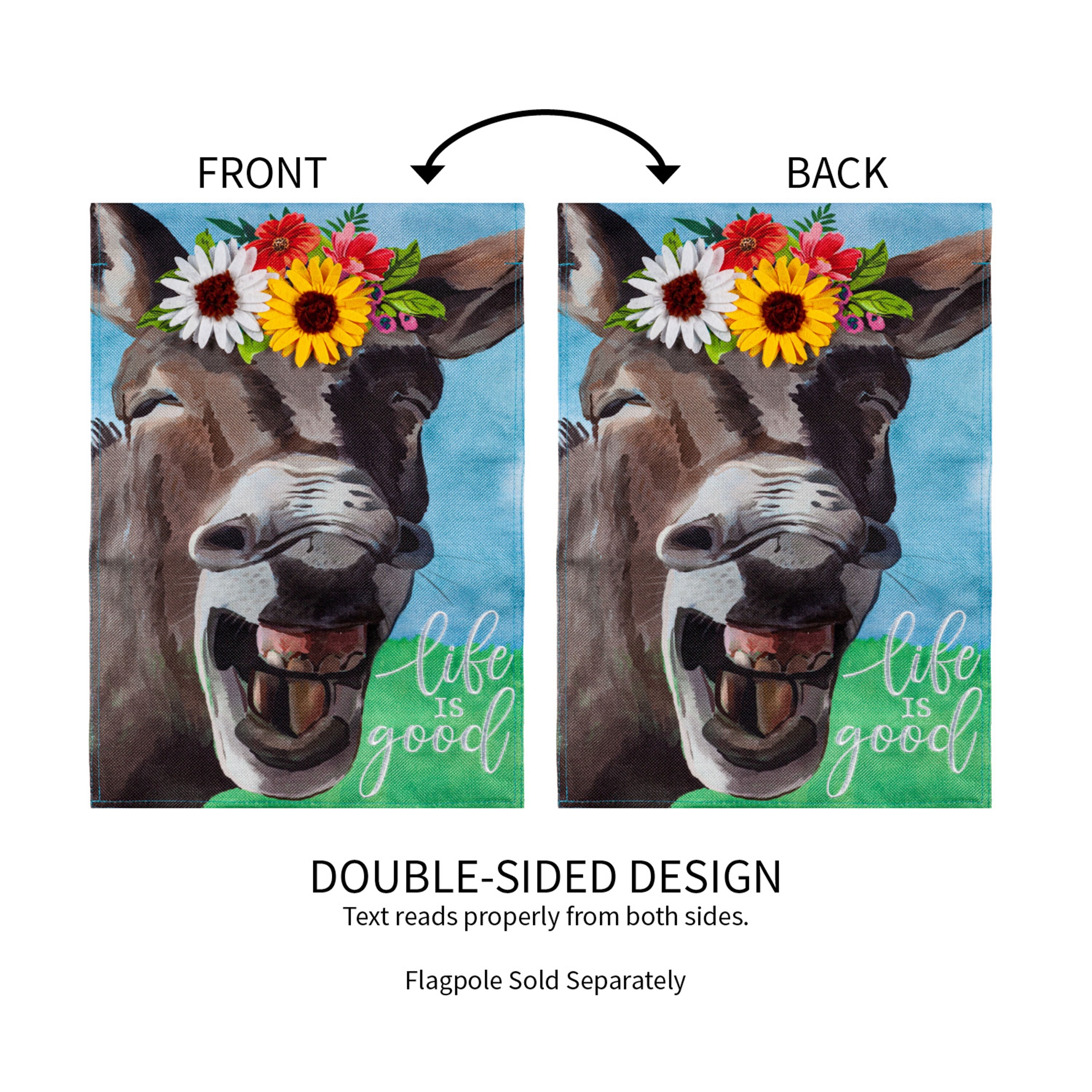 Donkey Friend Garden Burlap Flag