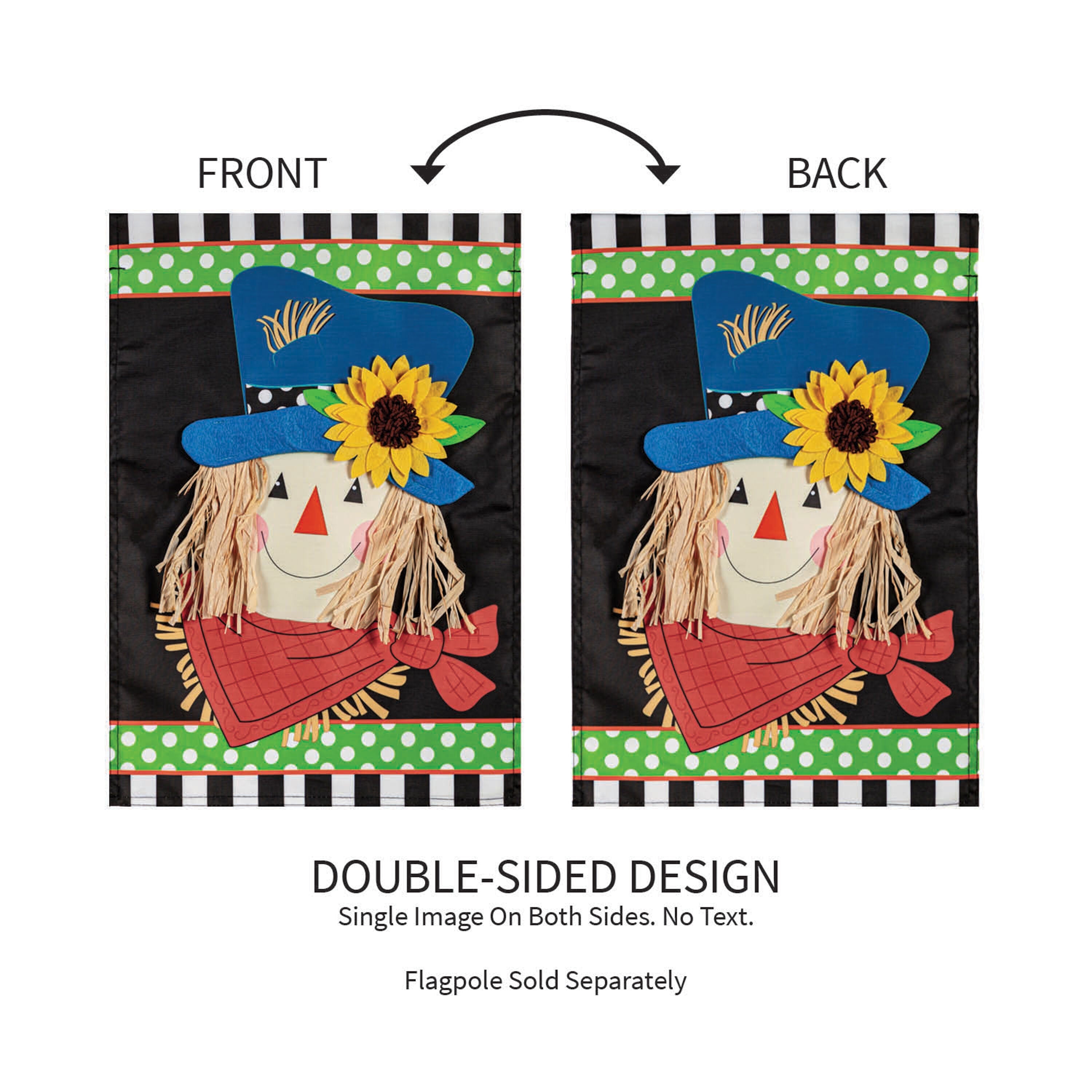 Scarecrow Friend Applique Garden Flag