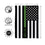 Military Thin Green Line Garden Suede Flag