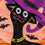 Cat With Witch Hat Applique Garden Flag