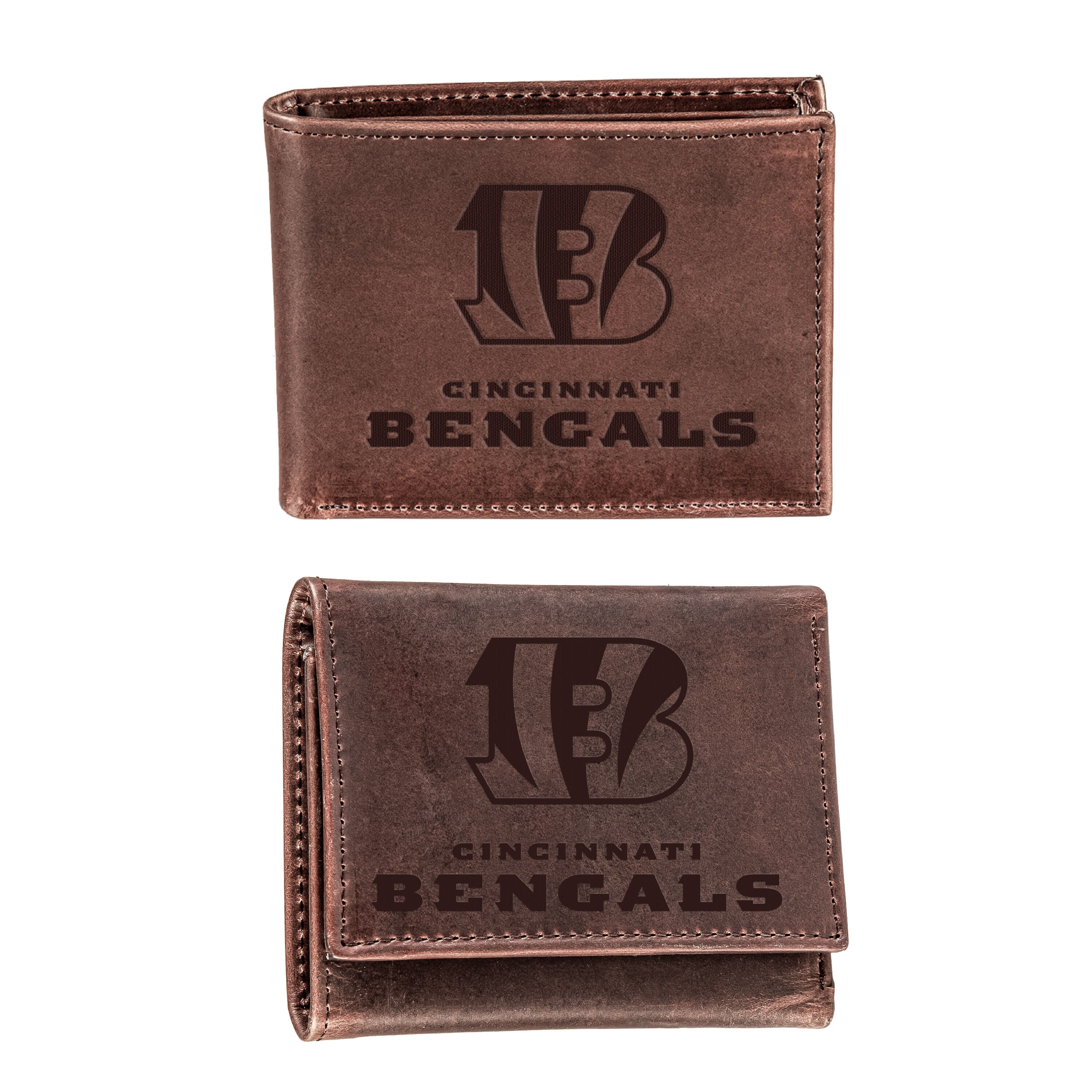 Cincinnati Bengals, Bi-Fold and Tri-Fold Wallet Gift Set, Brown - Sports Gifts, Sports Memorabilia, Sports Collectibles, Fan Shop
