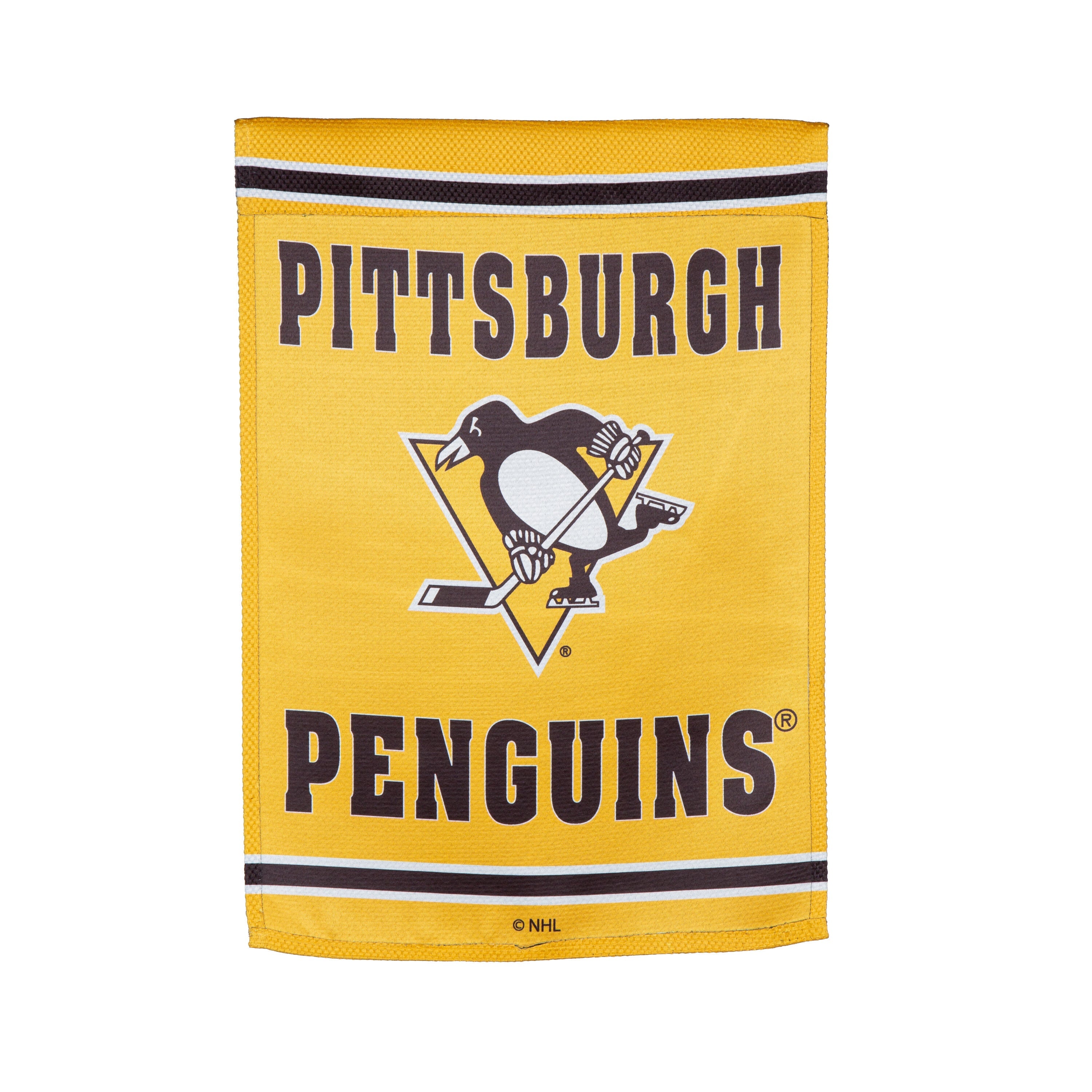 Embossed Suede Flag, GDN Size, Pittsburgh Penguins - Sports Gifts, Sports Memorabilia, Sports Collectibles, Fan Shop