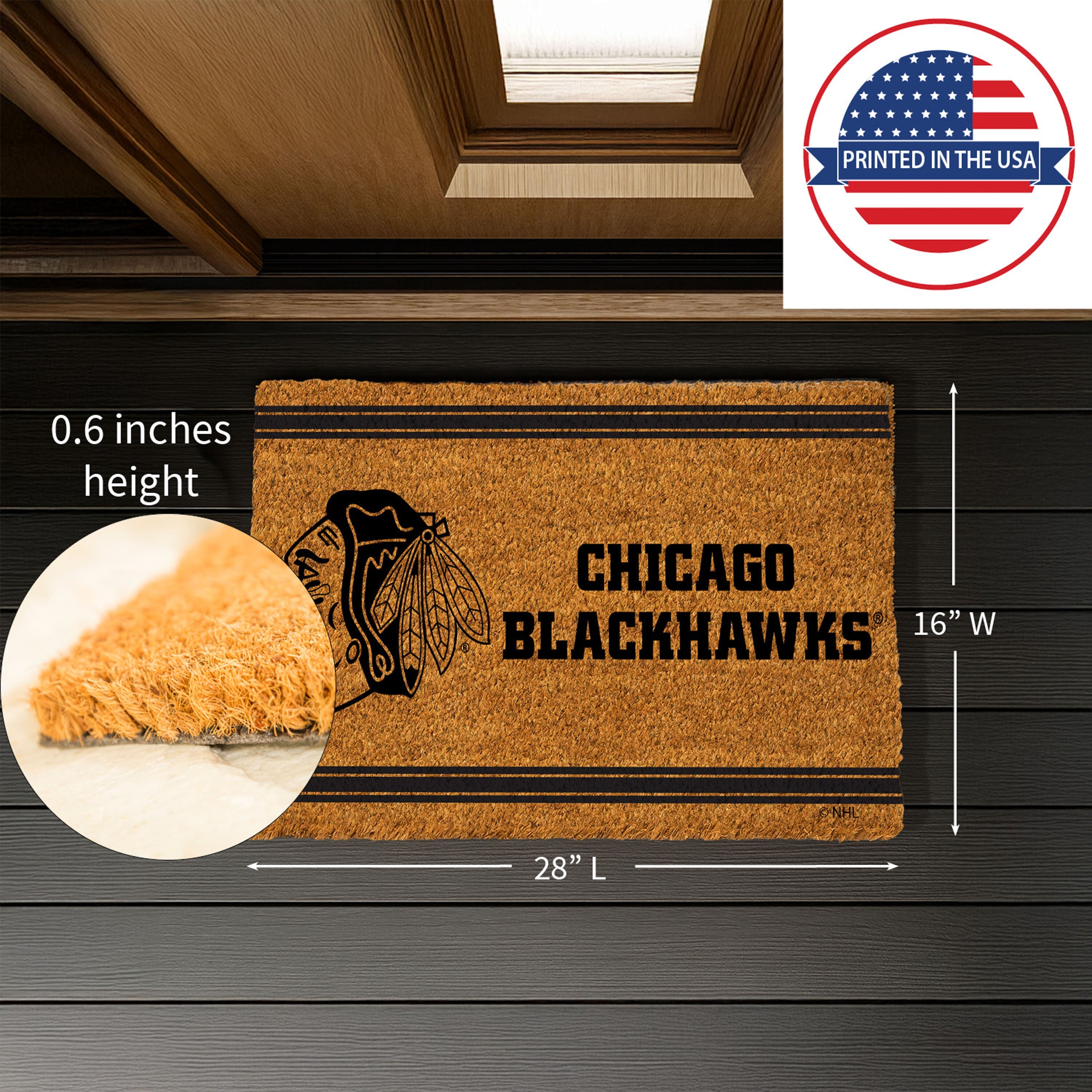 Chicago Blackhawks, Coir Mat 1C - Sports Gifts, Sports Memorabilia, Sports Collectibles, Fan Shop