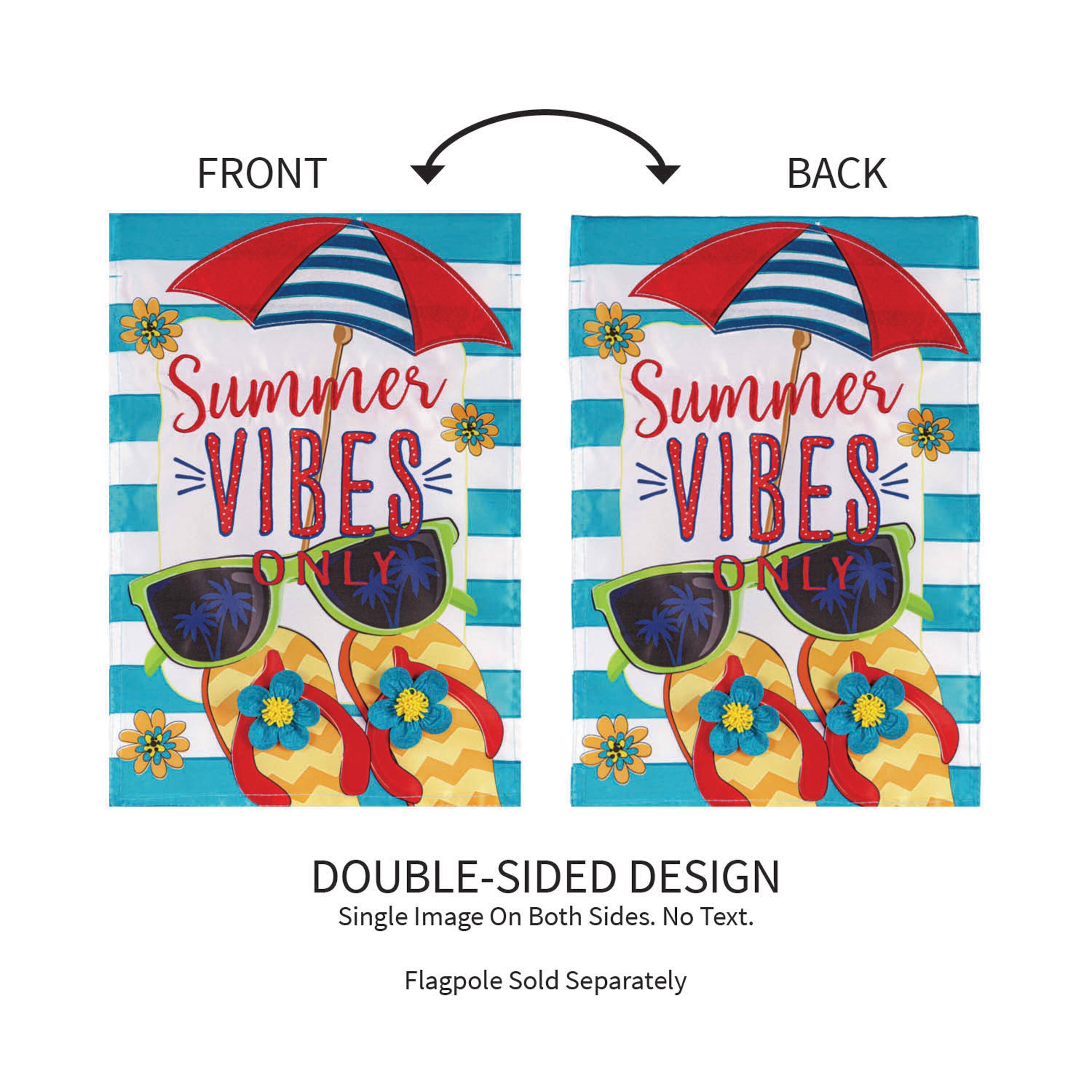 Summer Vibes Only Applique Garden Flag