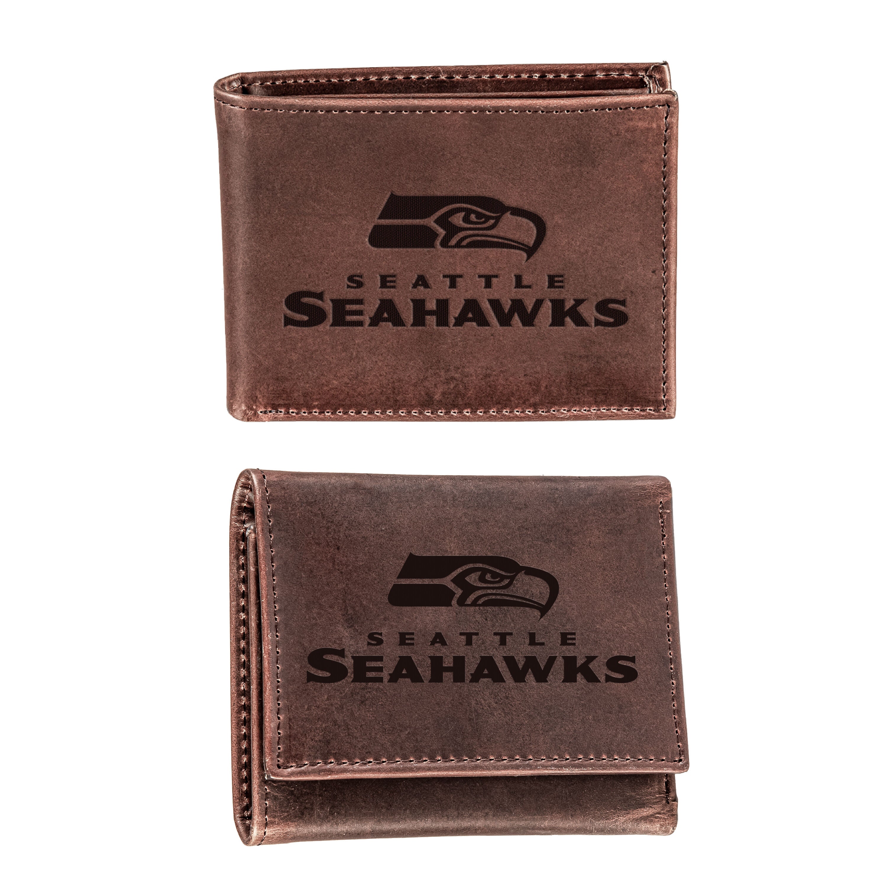 Seattle Seahawks, Bi-Fold and Tri-Fold Wallet Gift Set, Brown - Sports Gifts, Sports Memorabilia, Sports Collectibles, Fan Shop